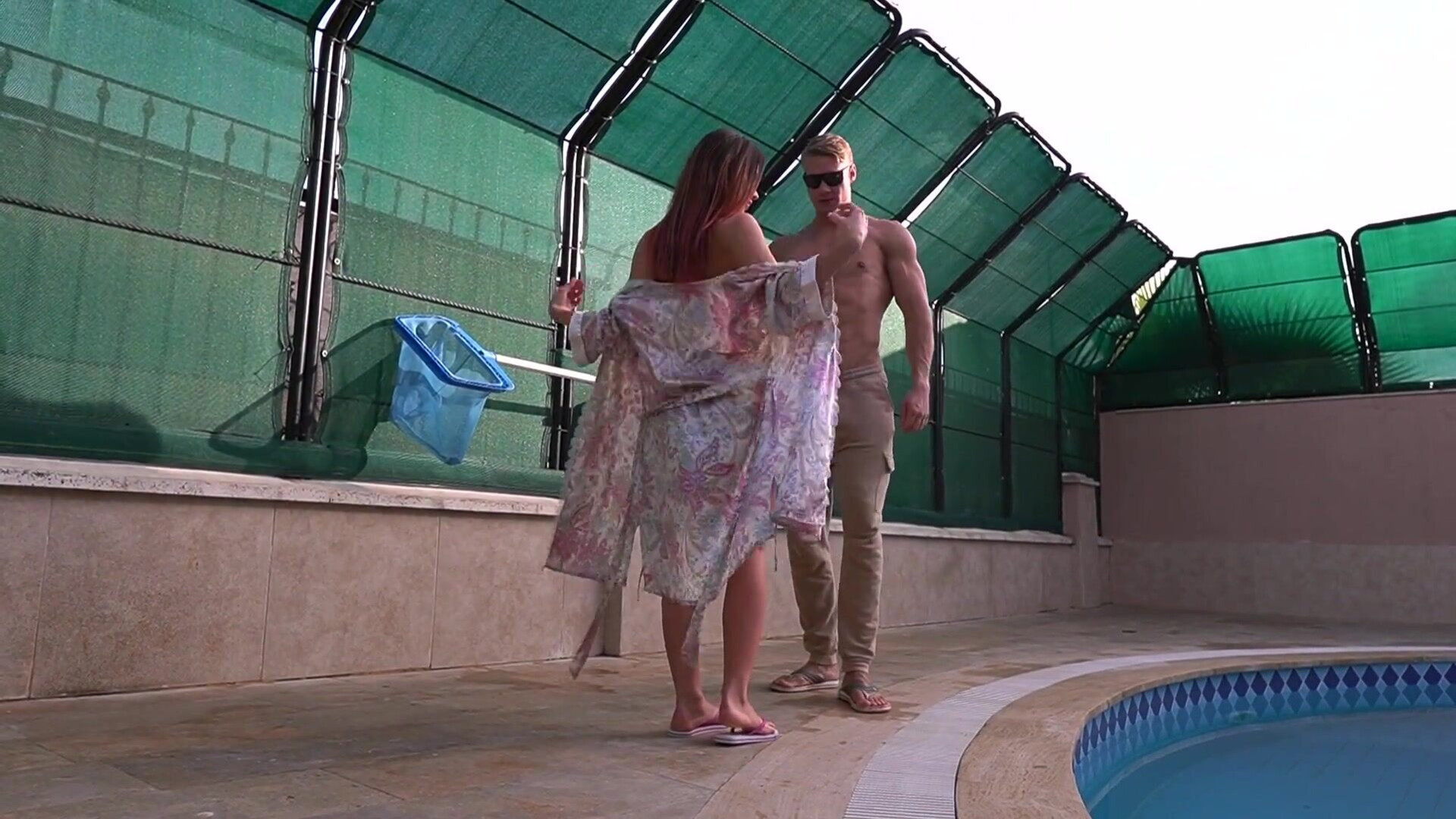 ero peach The Mistress Seduced the Pool Cleaner with a Big Cock and Paid him with - amateur - blowjob - hd porn