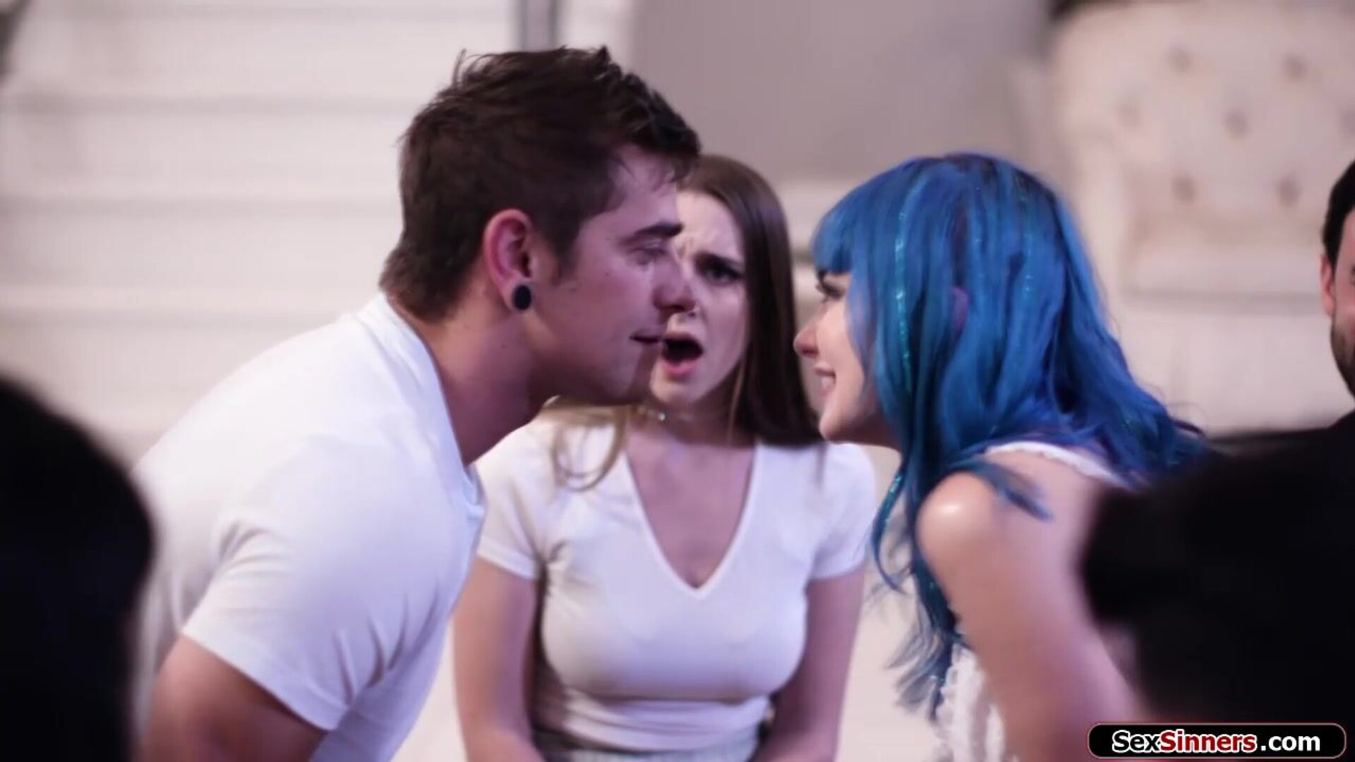 Busty babe licked and fucked ifo friends - cheat - public - voyeur - big tits - oral - deepthroat - big cock - kiss - shaved - petite