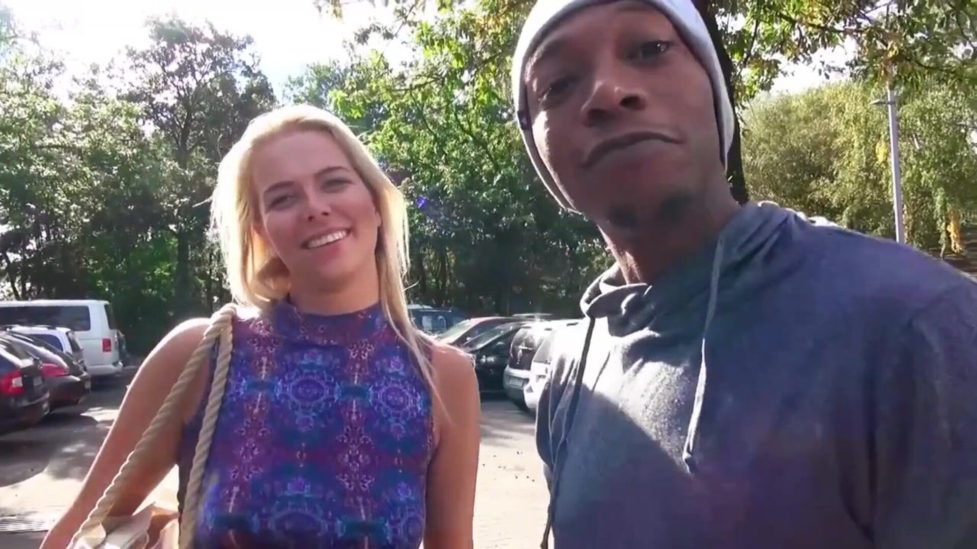 Czech Blonde Beauty Enjoys African Cock in Car - interracial - blonde