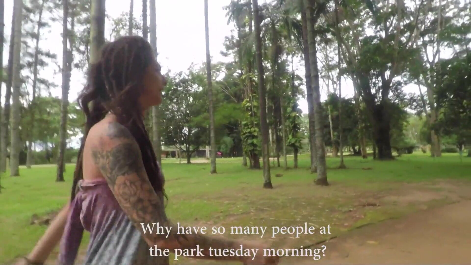 DH 03 Naughty plays with her ass in a public park! 1080p - brunette - beautiful - tattoo