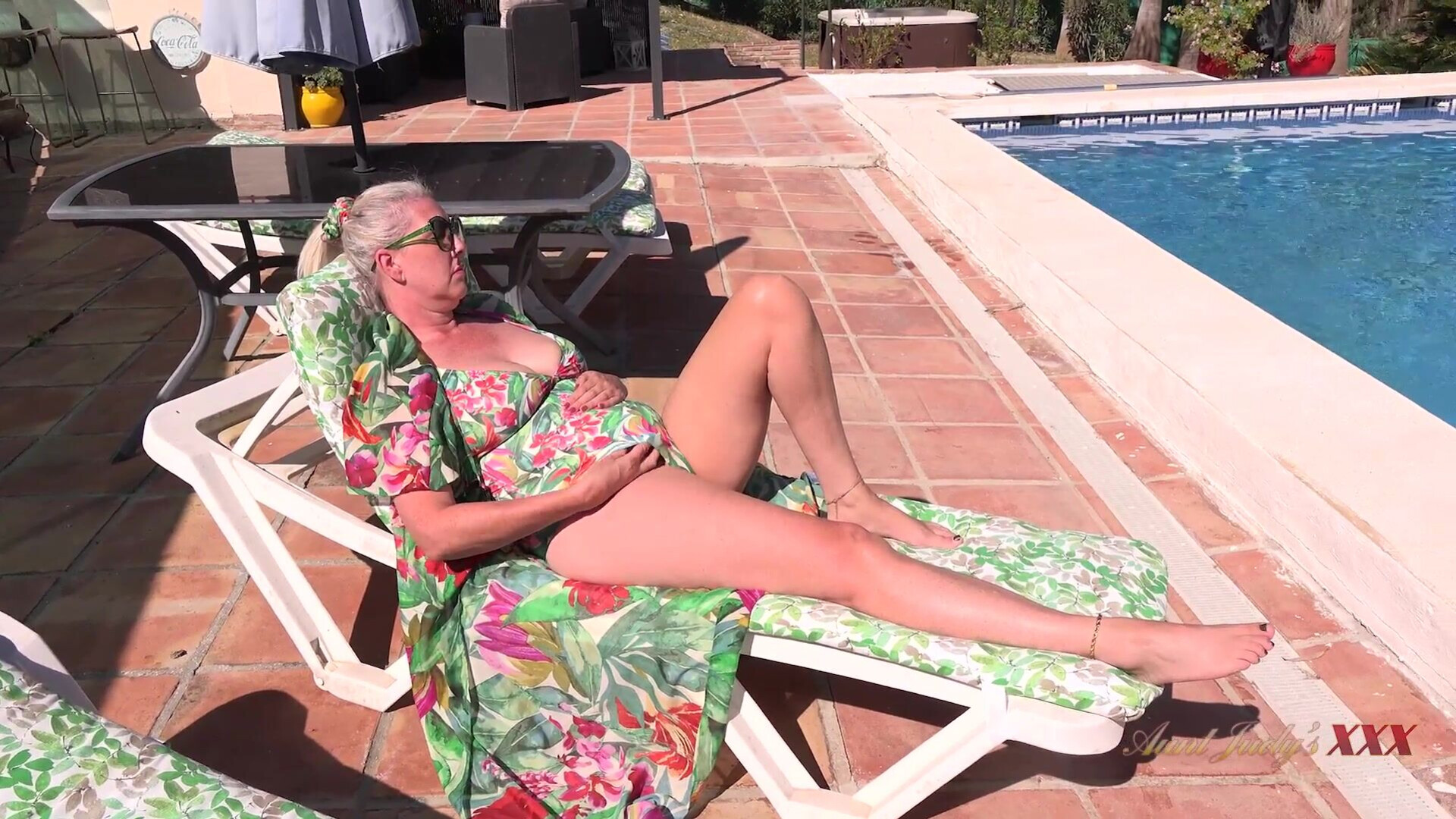 Maggie Has More Important Work for the Pool Boy - mature - cougar - blonde - big tits - big ass - old & young - blowjob - cum on tits