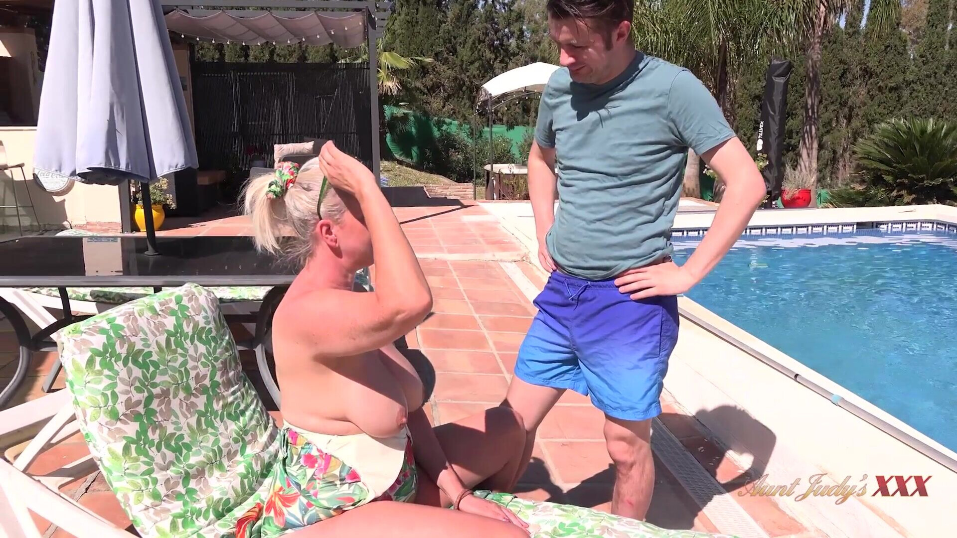 Maggie Has More Important Work for the Pool Boy - mature - cougar - blonde - big tits - big ass - old & young - blowjob - cum on tits
