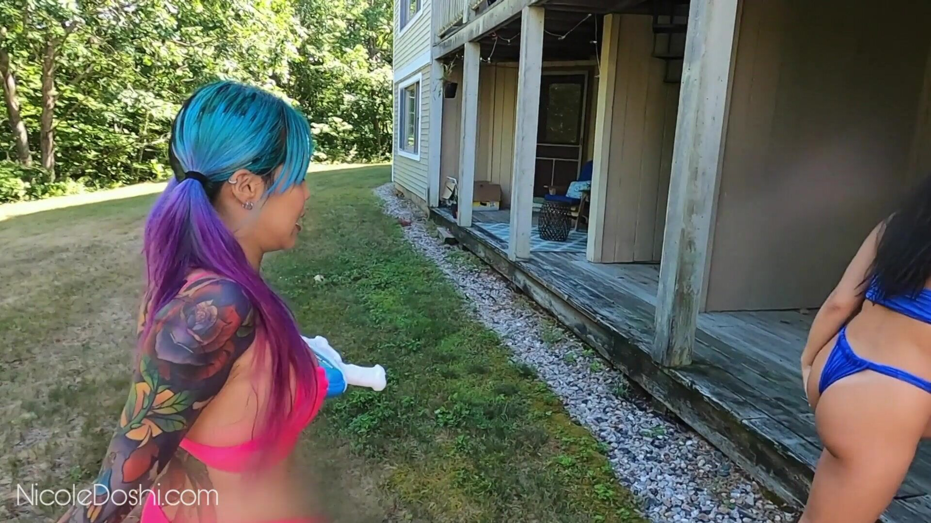 Nicoledoshi Water Gun Fight Turns To Pov Threesome - asian - hardcore - blowjob