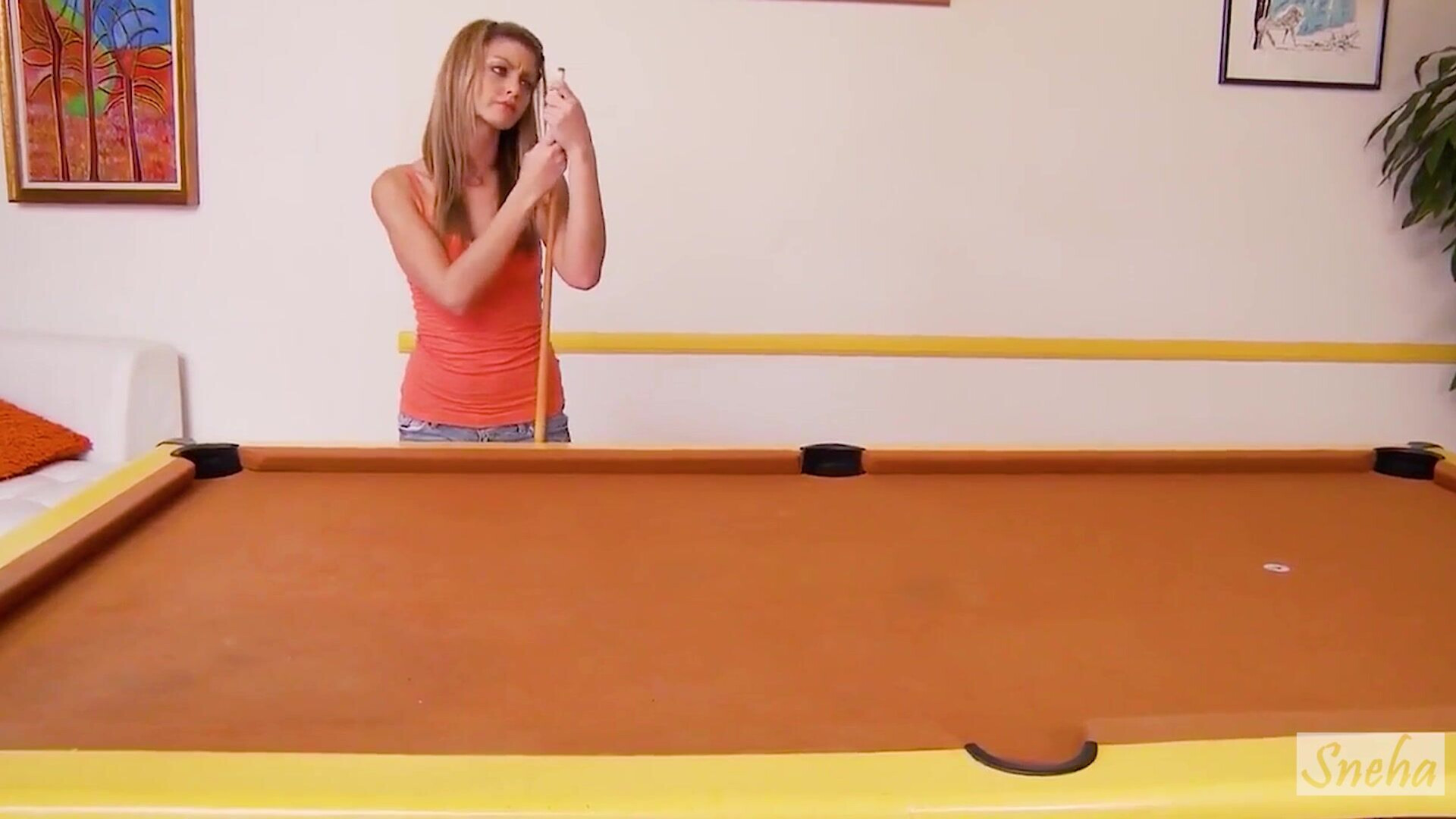 Staci Silverstone Pool Room Romp - blowjob - cum shot - oral sex - shaved pussy - big cock - hardcore - couples - boygirl - teen