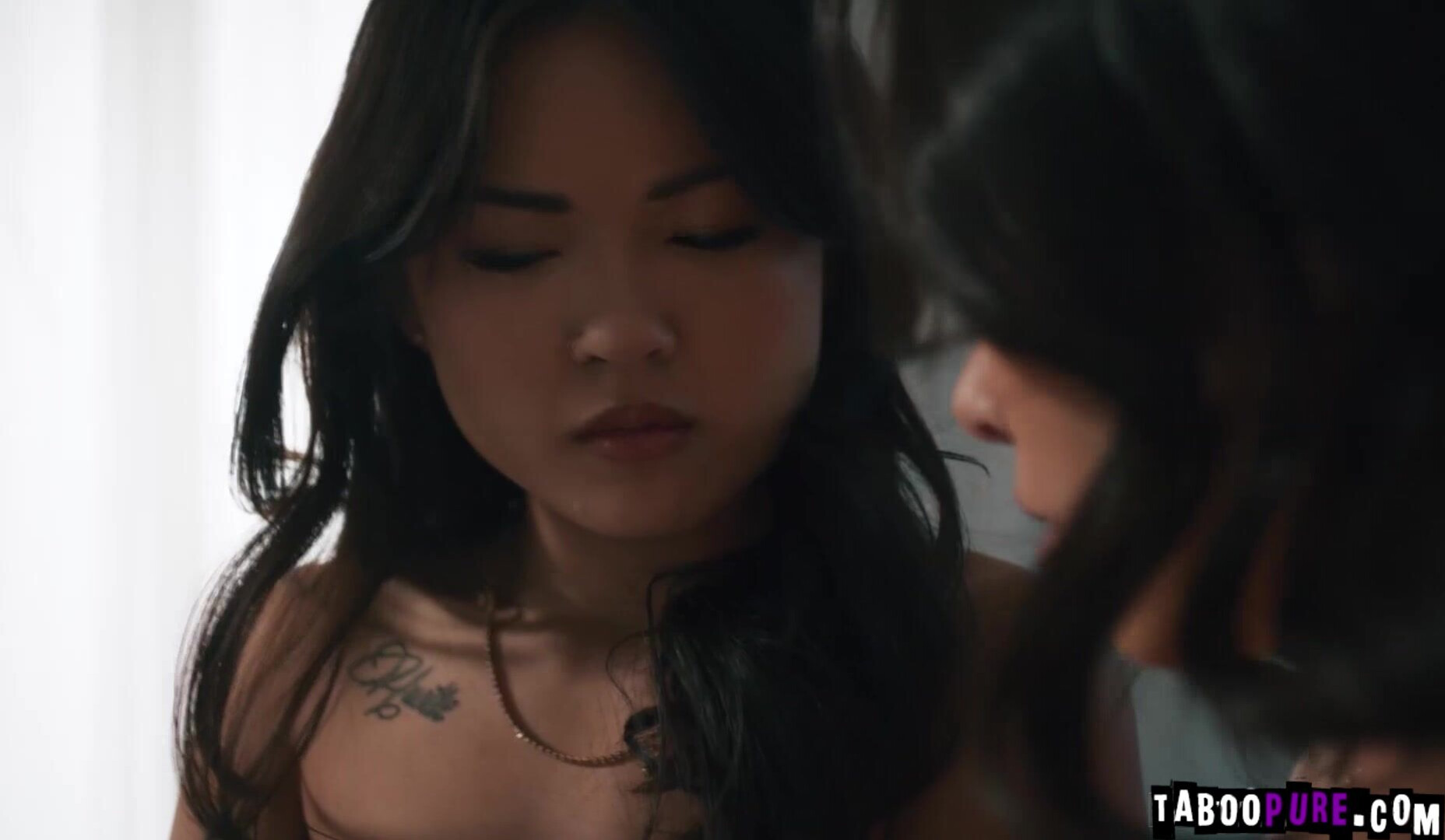 Stepdaughters fulfill stepdads sexual fantasy - brunette - girl on girl - threesome - natural tits - small tits - hairy - asian - interracial - stepsister - pussy to mouth