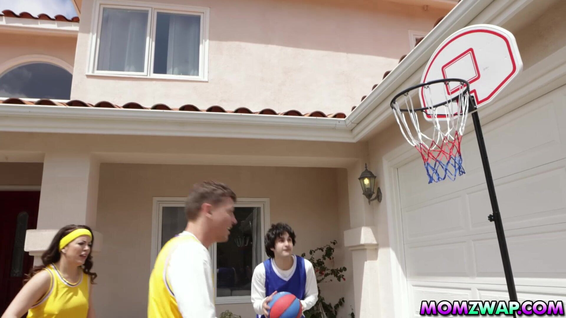 Stepmoms plays basketball and fucks hard - mature woman - milf - cougars - stepson - stepmoms - group sex - big tits - brunette - taboo - slutty