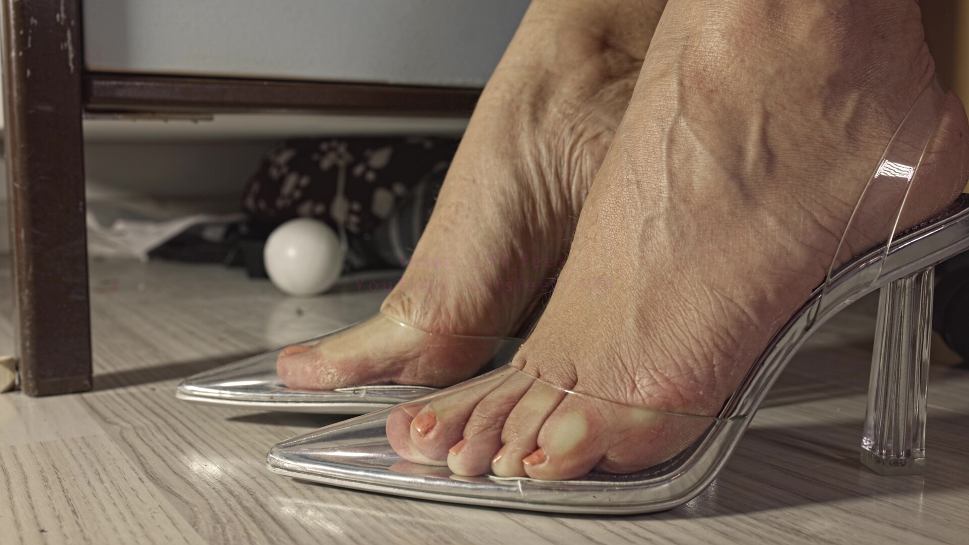 Tiffs feet try on clear high heels in 8K Redlight motions - tiff - foot fetish - sexy feet - shoes - milf feet - mature feet - feet - fetish - heels - foot tease