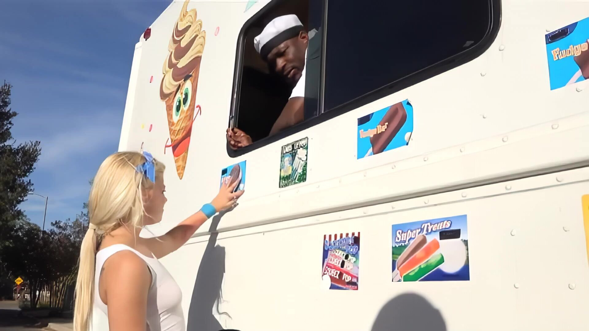Blonde Cutie Addicted to Black Ice Cream - interracial