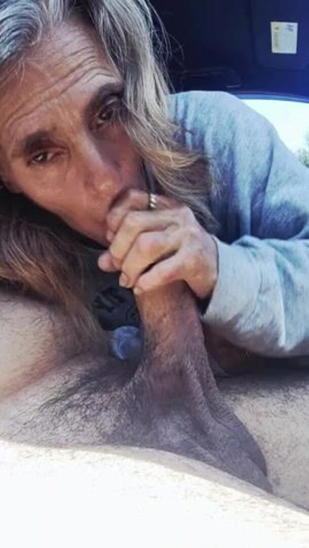 Homeless mature cocksucking cumslut 2 - cocksucking - asslicking - deepthroat - bbc - granny