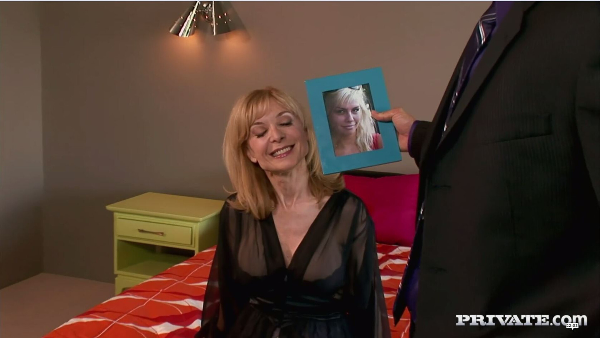 Nina Has Sex in Her Stepdaughters Room and Gets Caught - mature - milf - blonde - teen - big tits - big ass - mom - daughter - blowjob - lingerie