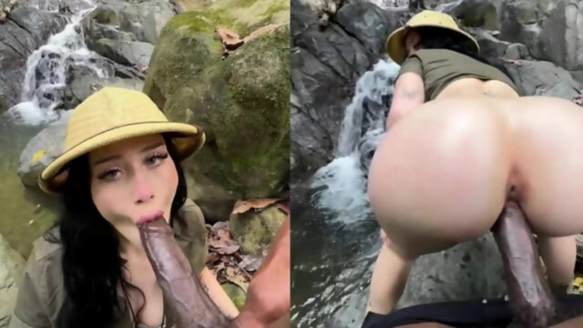 Outdoor Ebony Action - big ass - big tits - blowjob - sex - fuck