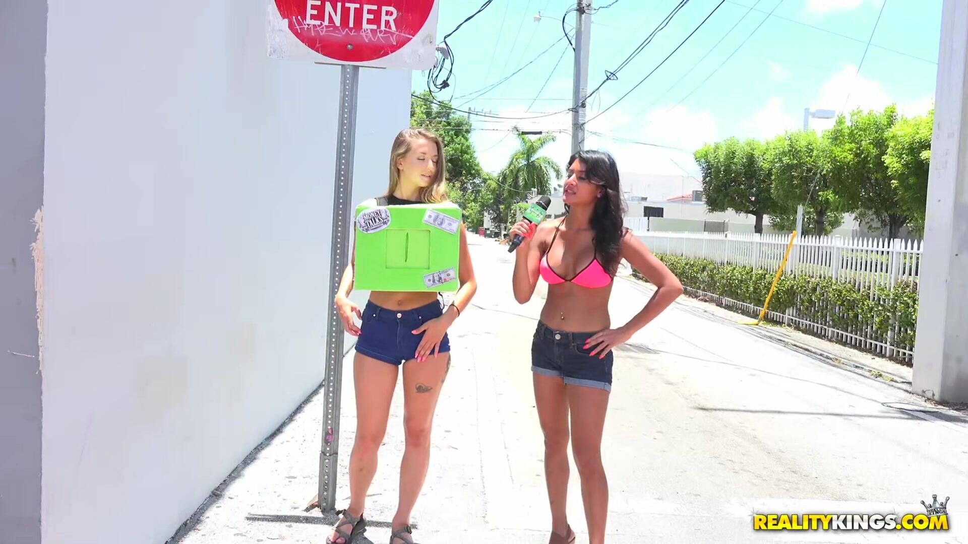 Skyla Novea Grope And Poke - outdoor - threesome - public