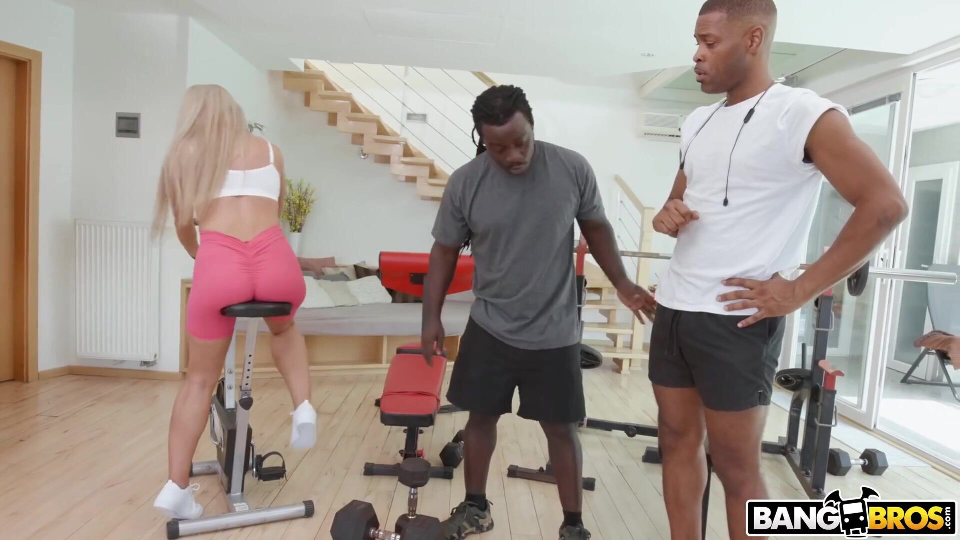 Trainer Wants Both Of Them - milf - busty - big tits - big ass - gym trainer - gym - workout - interracial - blowjob - facefuck