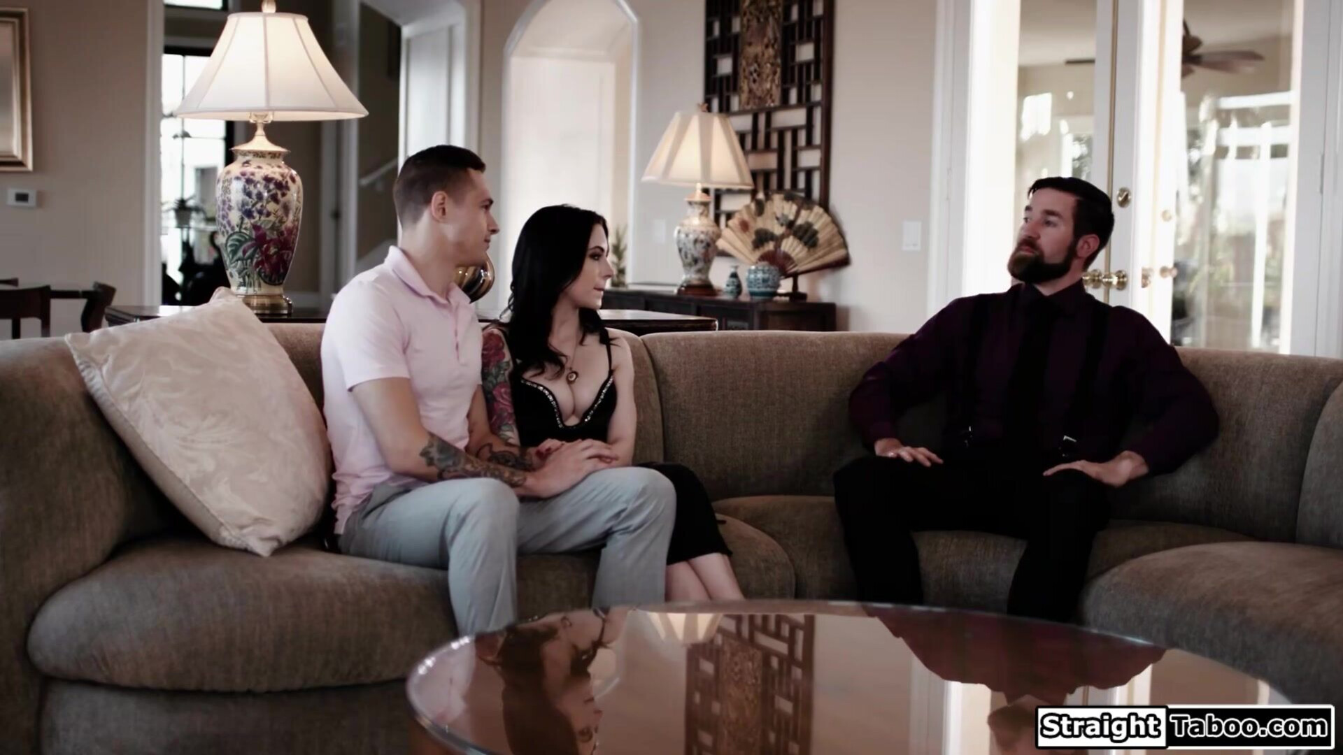 Anna why are you sucking off my stepdad - taboo - stepdad - stepson - anal - threesome - cheat - old and young - big cock - rough - facefuck