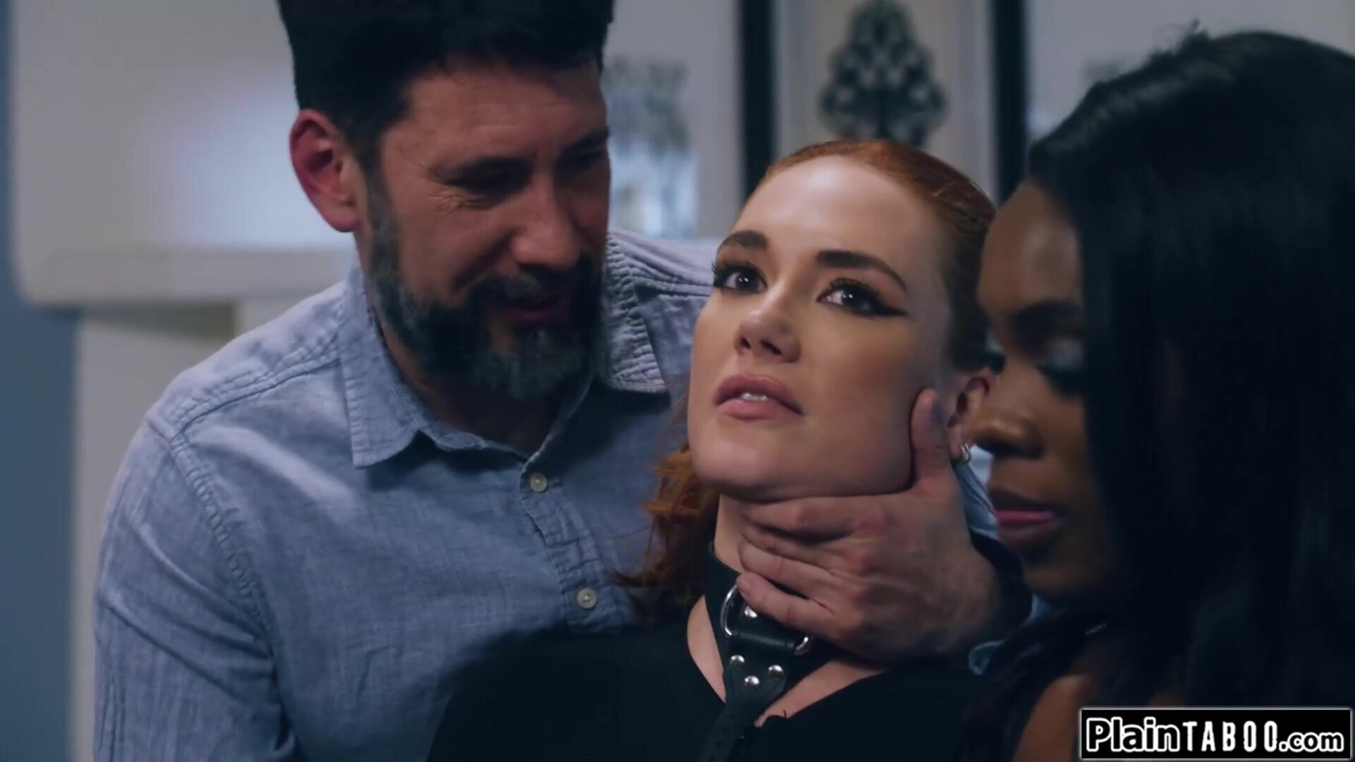 Guy find wife and her bff in fetish gear - taboo - domination - submissive - rough - spit - threesome - ebony - big tits - asslick - facefuck