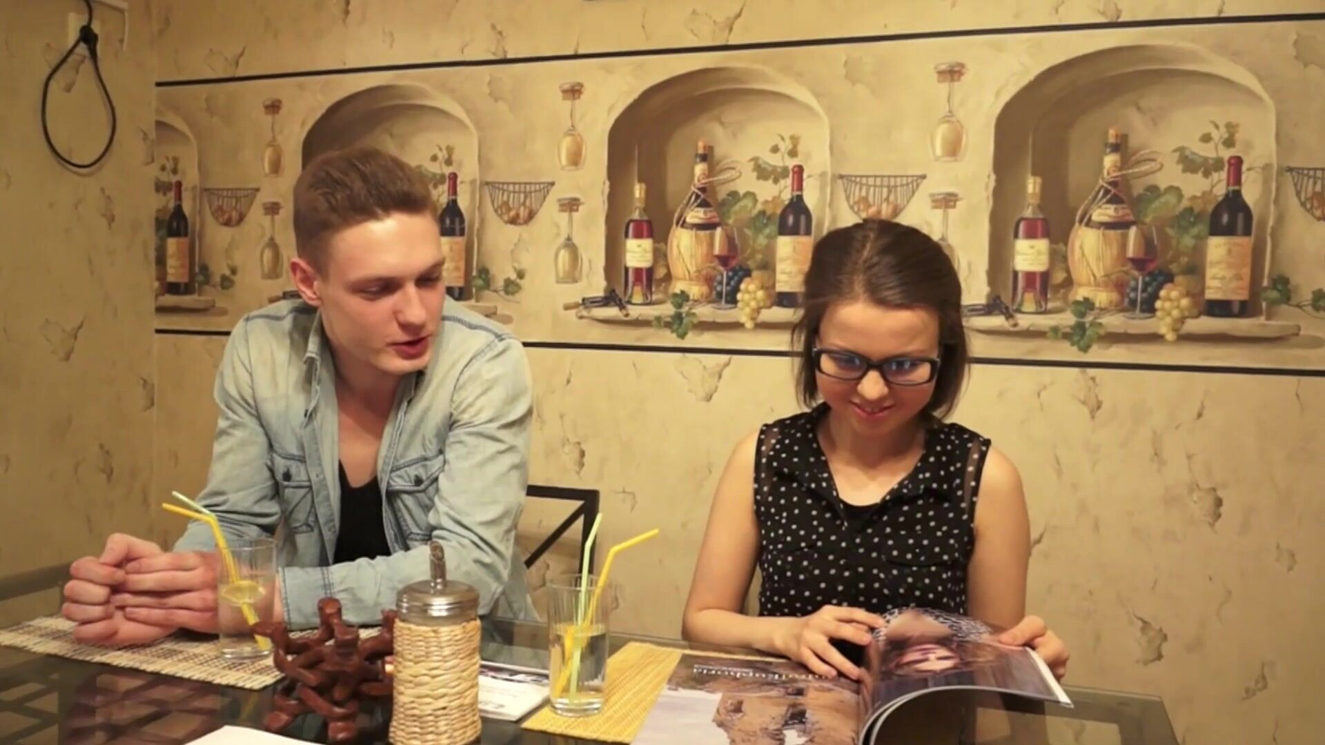 Nerdy Russian Teen Cummed On Glass - teen - russian - nerdy - small tits - blowjob - cumshot - glasses