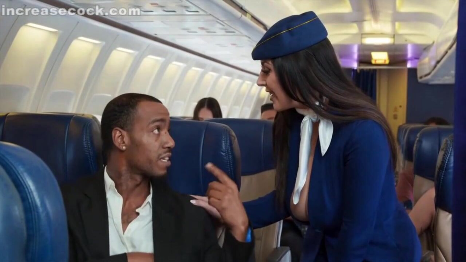 This Flight Attendant Fucks With Ricky Johnson, Angela White And Mazee The Goat - big ass - big tits - blowjob - sex - fuck