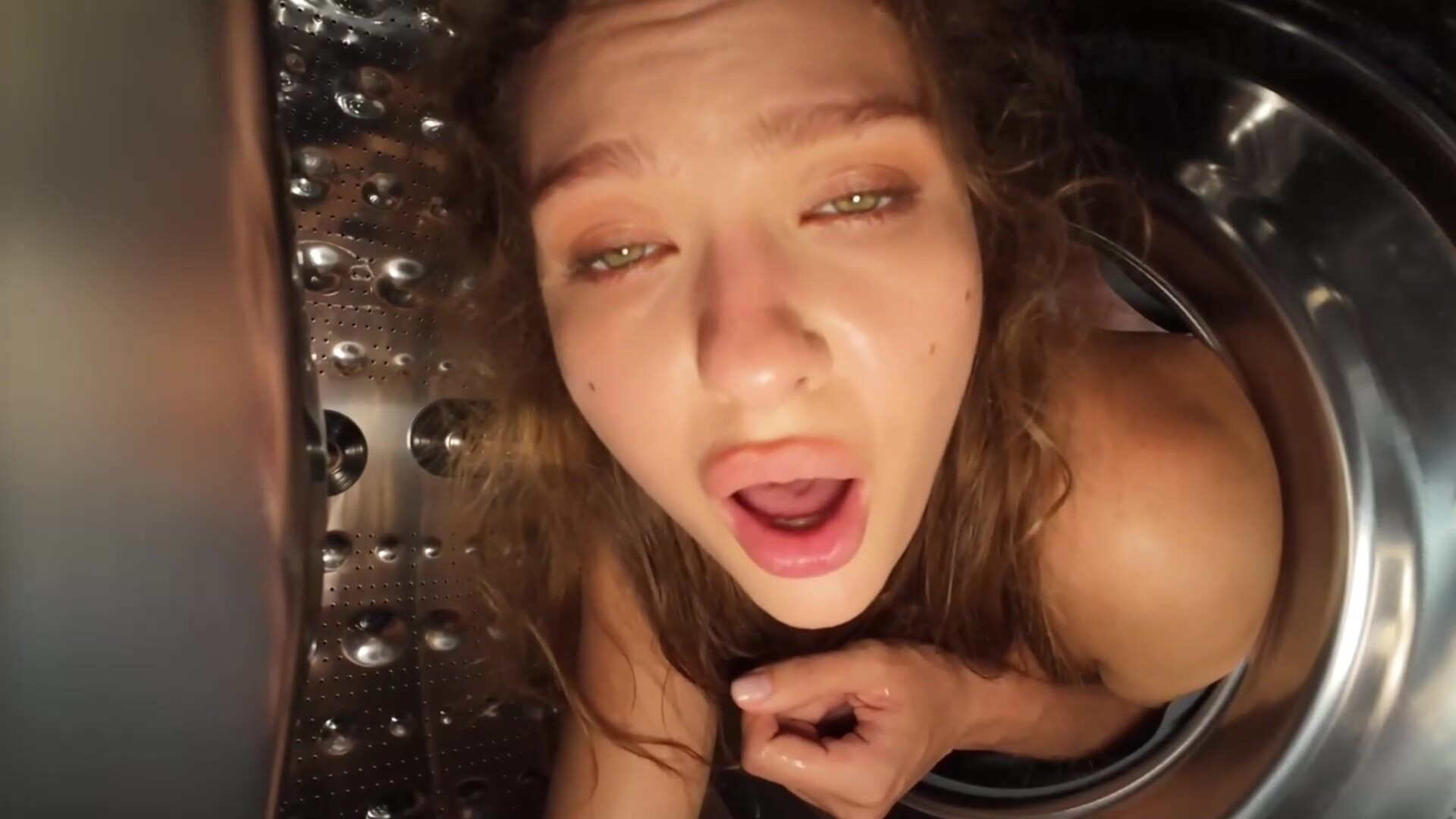 Big Tits Stepsister Stucked In Washing Machine Gets Anal Fucked - big tits - big cock - big ass - teen - anal - cumshot - brunette - stepsister - stepsis - stepbro