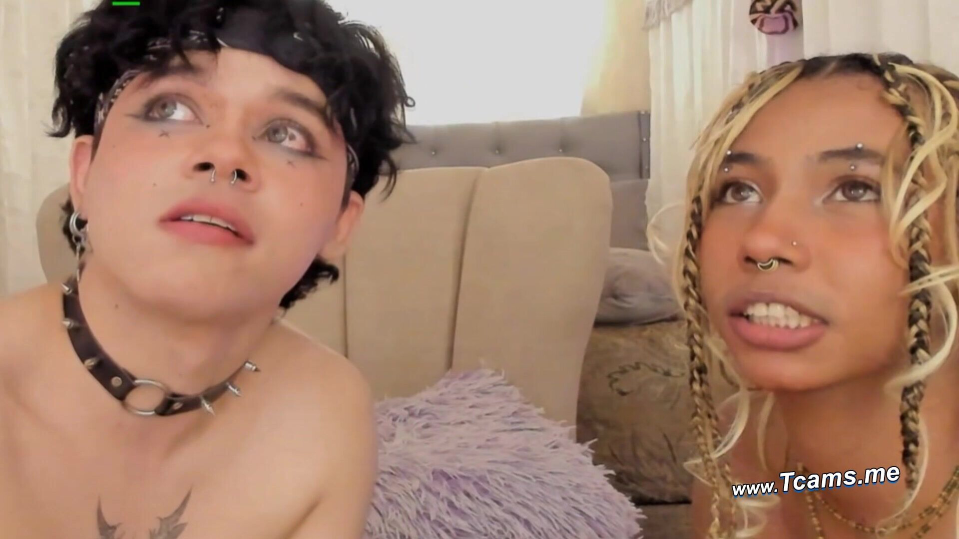 Horny Man And Ts Enjoy Stroking Their Stiff Pecker - tcams - masturbate - duo - jerking - kissing - horny - masturbating - nude - transgirl - couple
