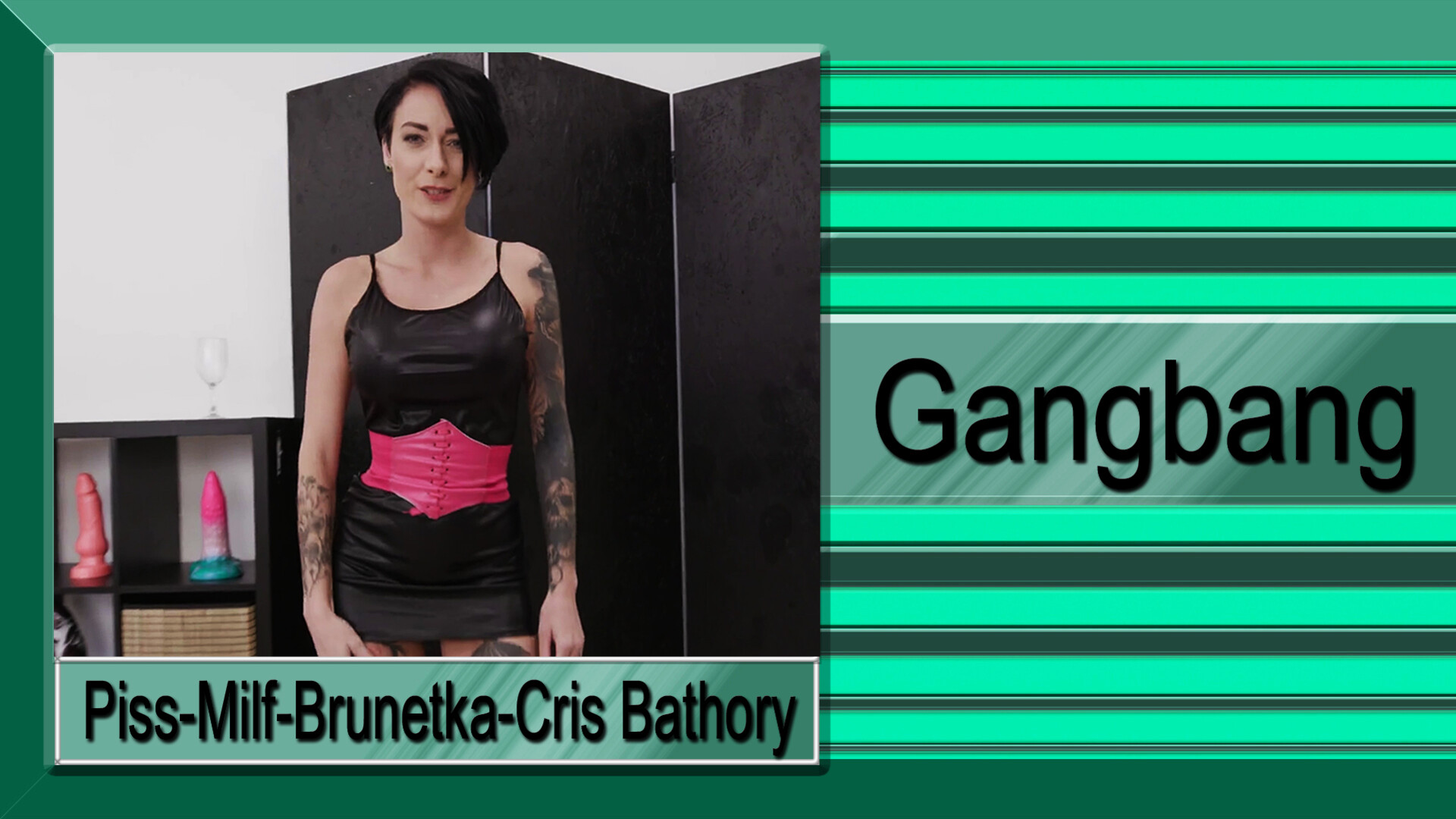 Piss Cris Bathory w czarno różowym ubraniu z czarnymi dap gangbang - dap - double anal - gangbang - interracial - pissing - cris bathory - double penetration - group sex - anal - milf