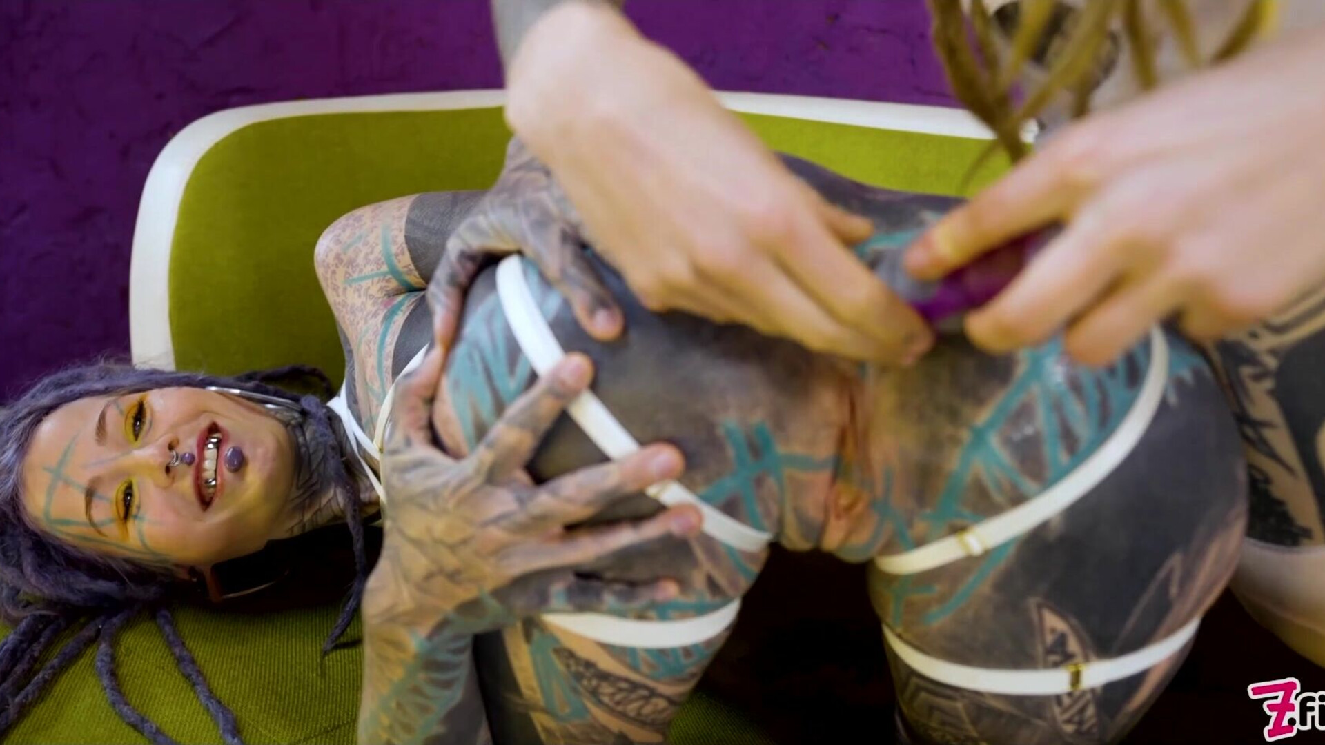 Tattooed hotties fuck each other with crazy toys - zfilmz - tattoos - tattooed - lesbian - anal - toys - fingering - small tits - petite - skinny