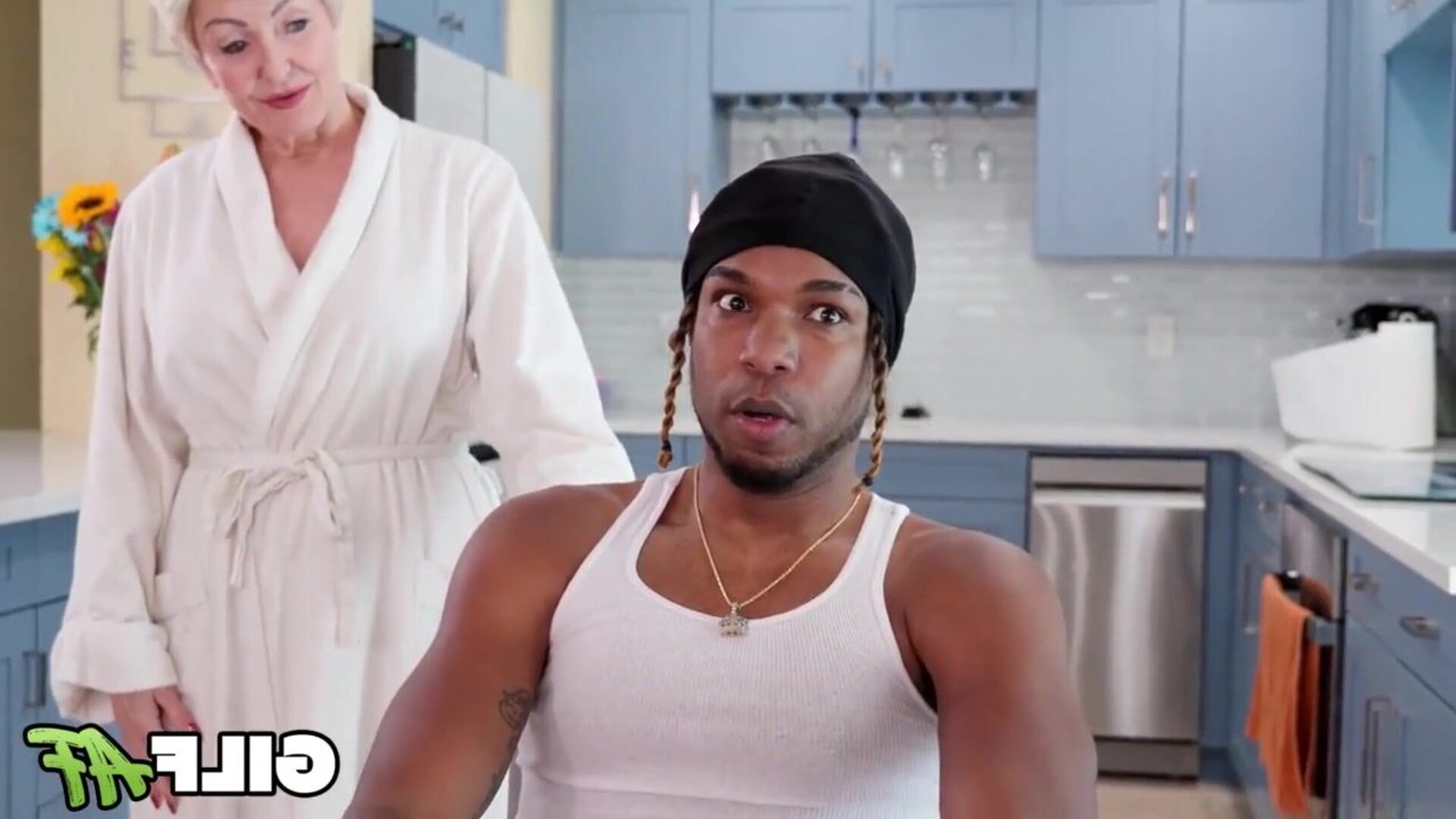 The mature woman immediately energized him - blonde - blowjob - stockings - interracial - granny - doggy style - titty fucking - big ass - bbc - missionary