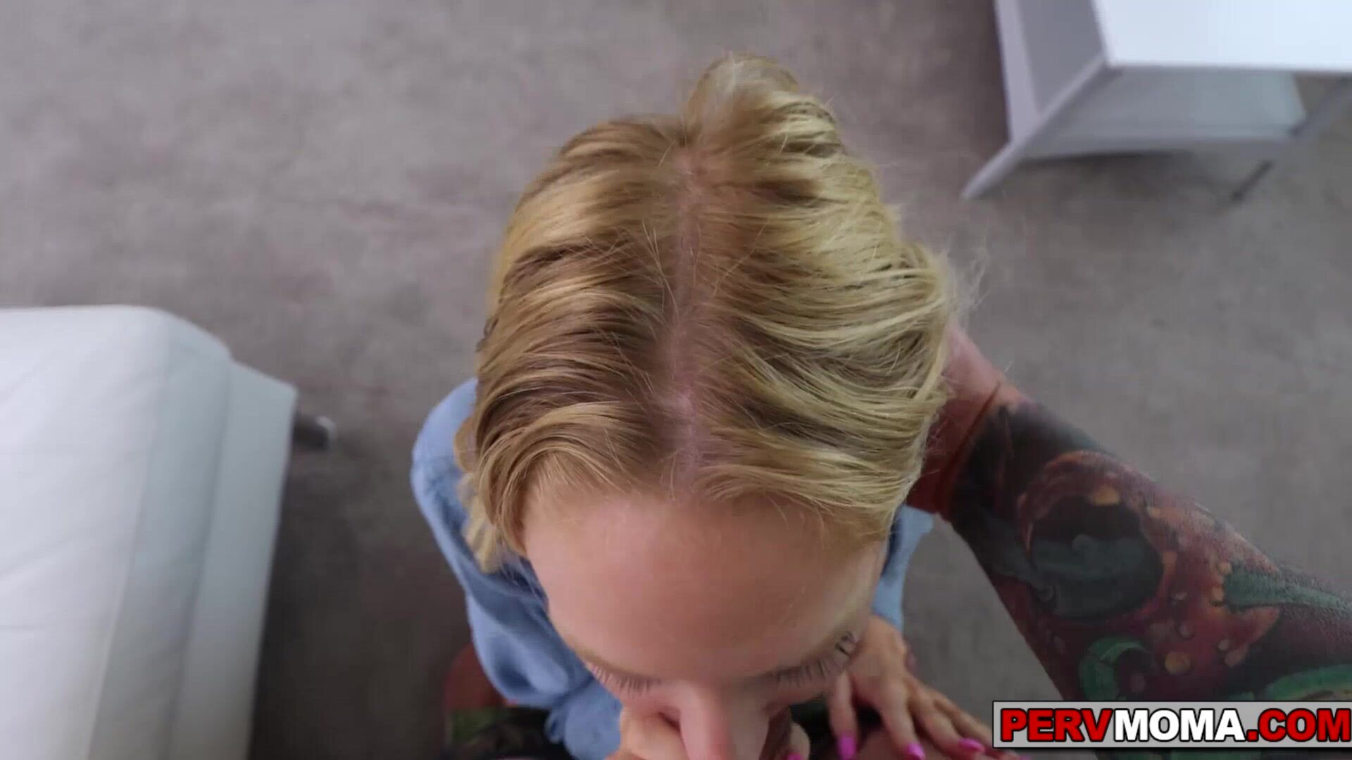 When stepmom cant stop gagging on my big cock - pervmom - milf - stepmon - stepson - blonde - big tits - big cock - blowjob - deepthroat - gagging