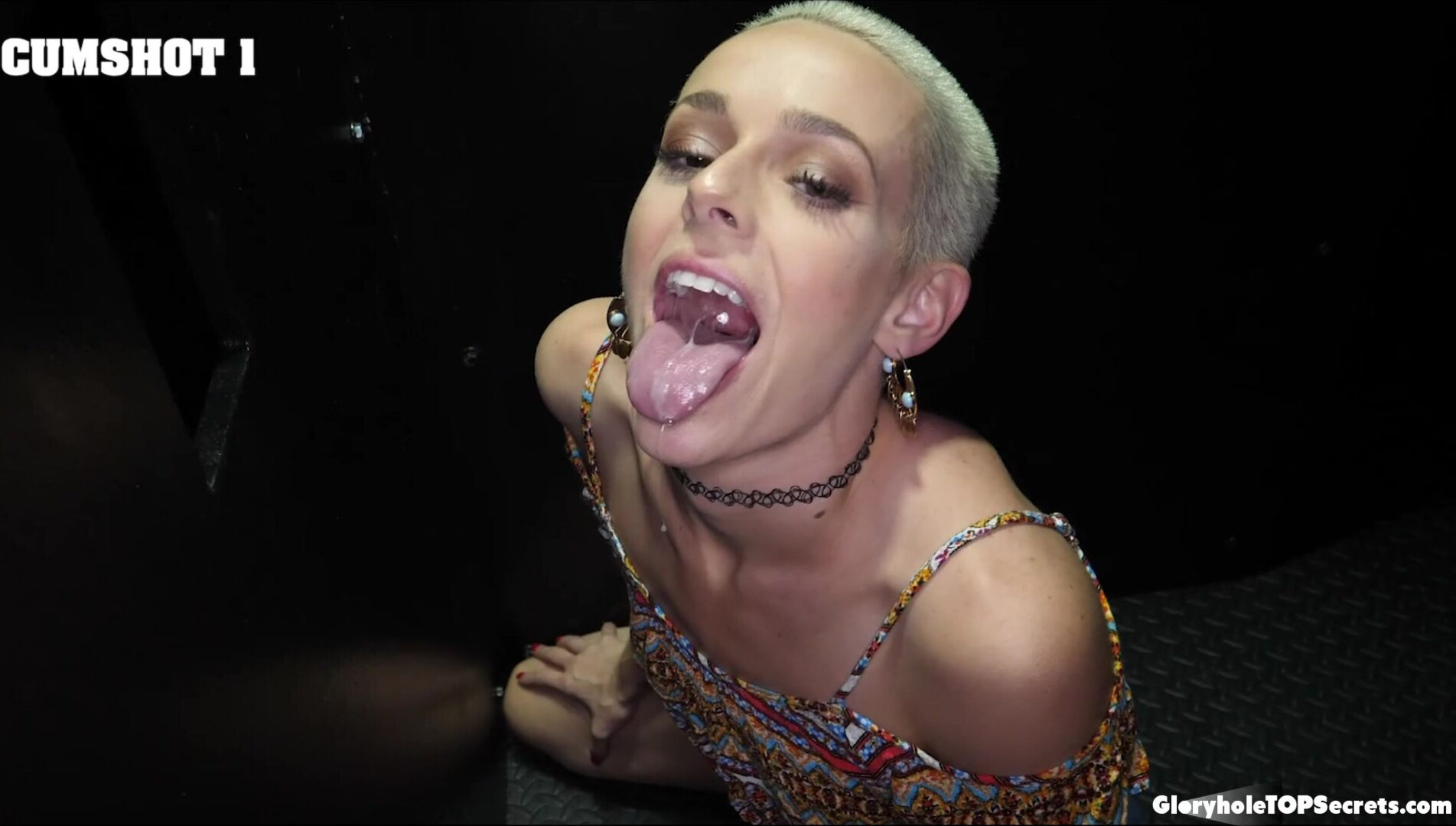 You sure fucking love swallowing cum Sidra! - gloryhole - blowjob - oral - pov - blonde - big cock - small tits - cumshot - cum swallowing - cum on tongue