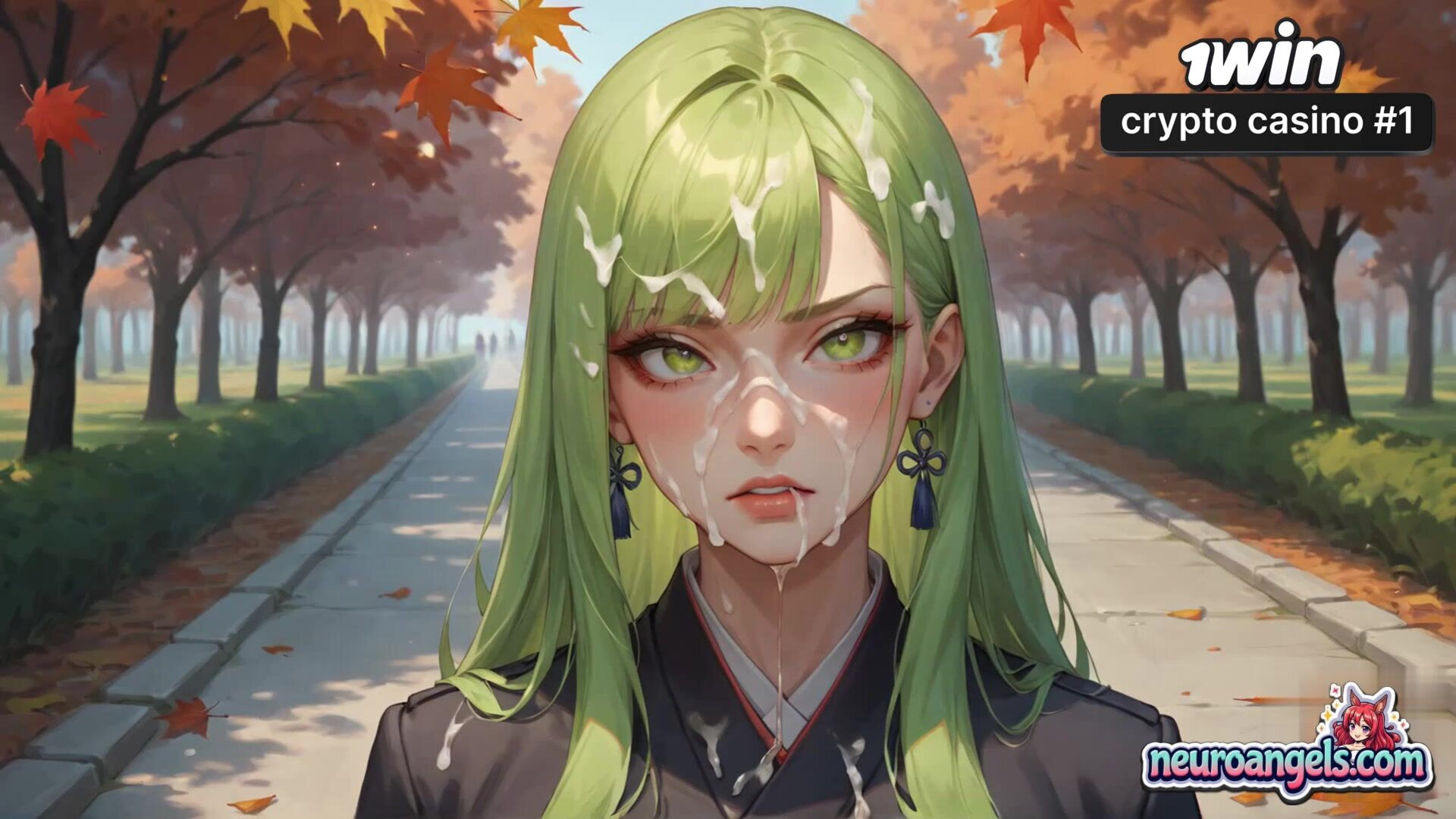 Autumn Spritz Green Haired Girl Drenched by Naval Dildos - dildos - autumn - hardcore - romantic - naval - ai generated