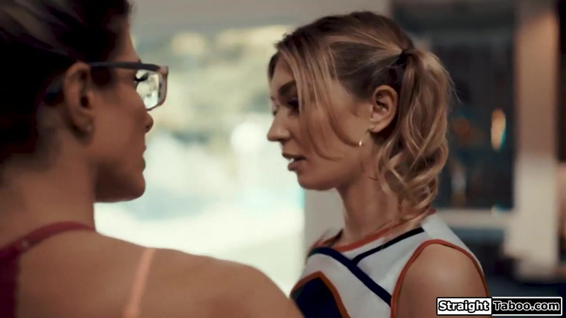 Coach shares a cheerleader with husband - threesome - cheerleader - old and young - facefuck - big tits - milf - oral - petite - small tits - big cock