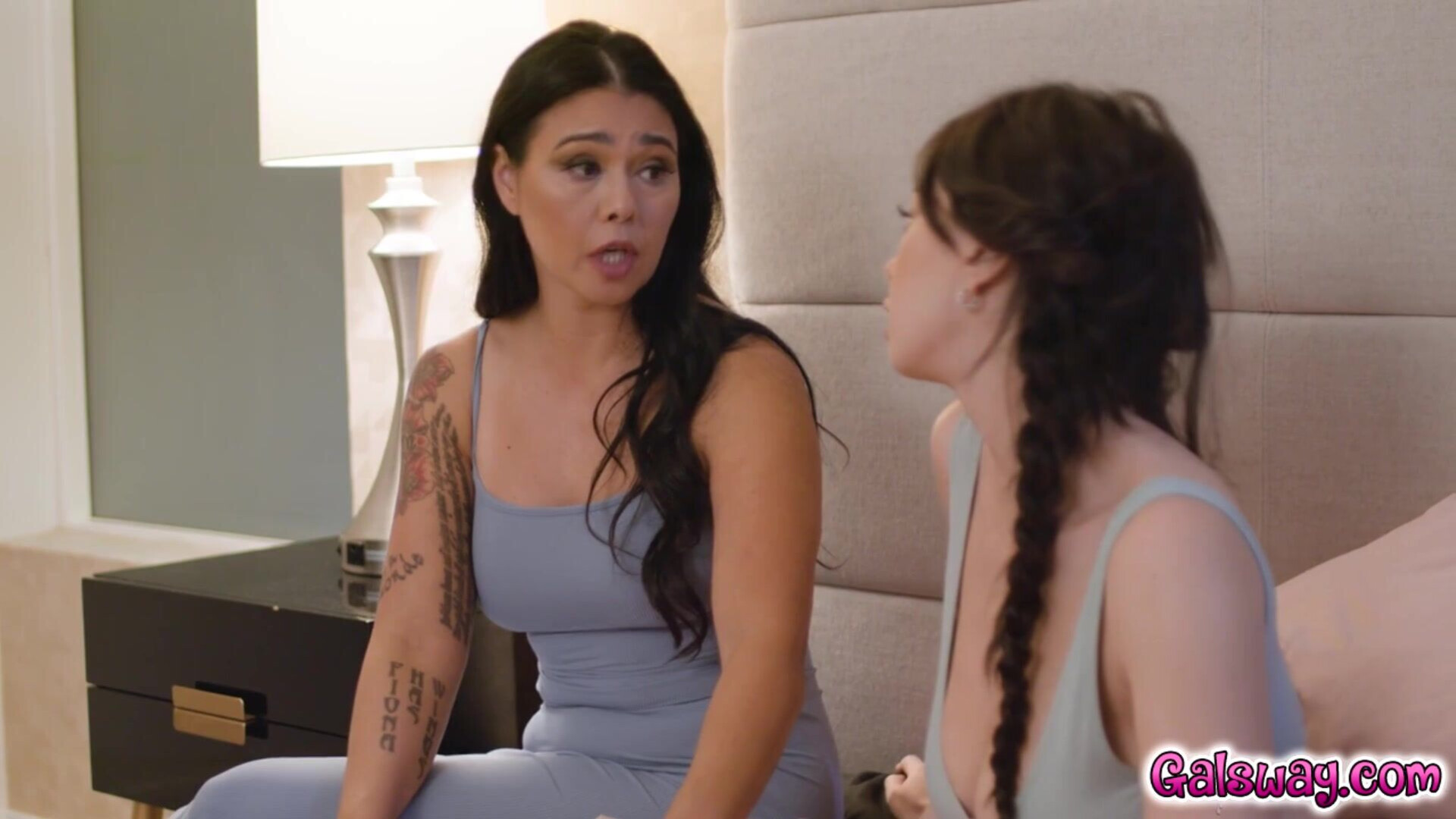 Dana Vespoli's lust grows as she watches Chloe - girlsway - brunette - big tits - natural tits - fingering - college - milf - tattoos - old young - asian