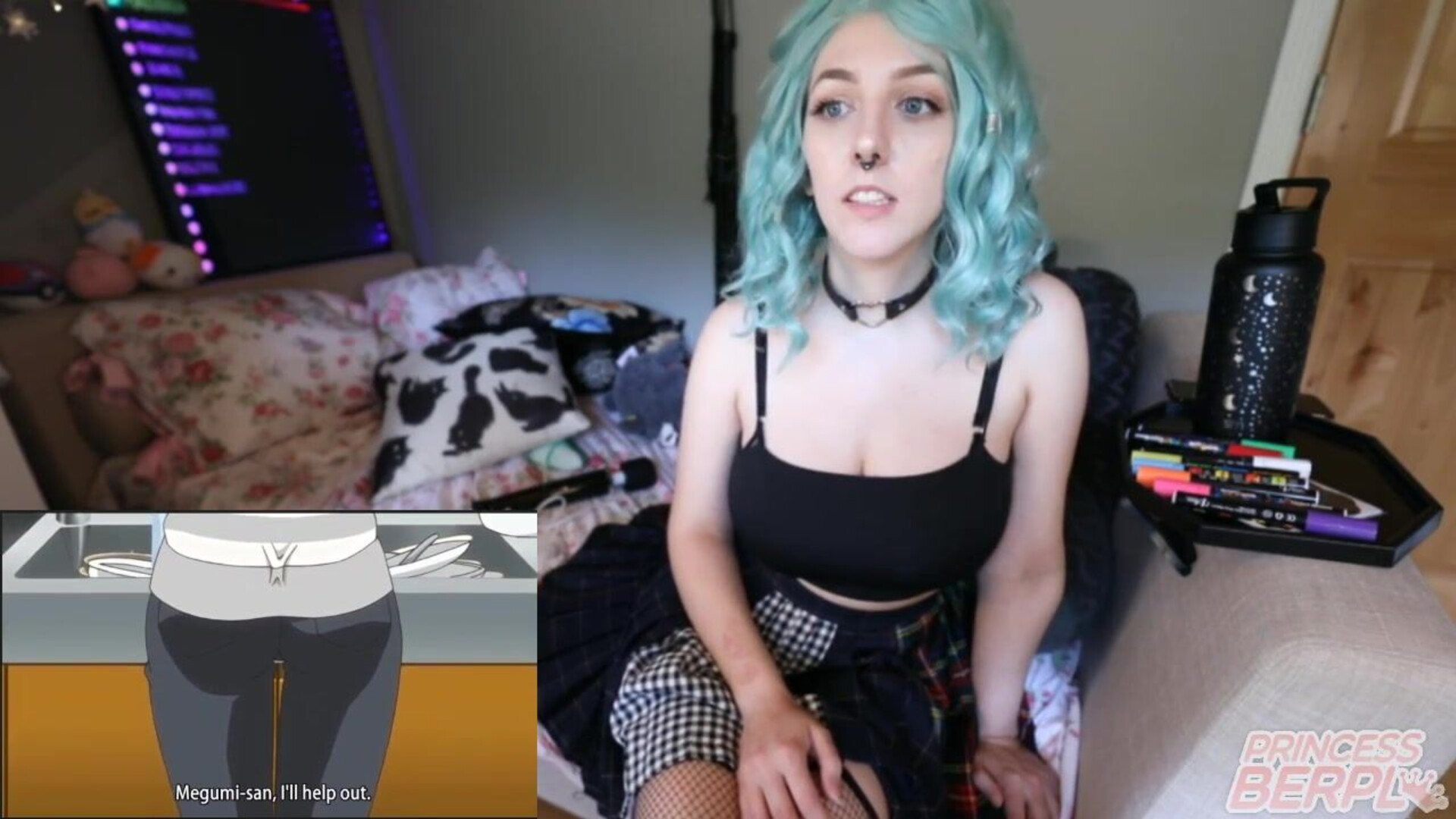 Princessberpl Mvlive Big Titty Goth Gf Watches Hentai - masturbation - big tits