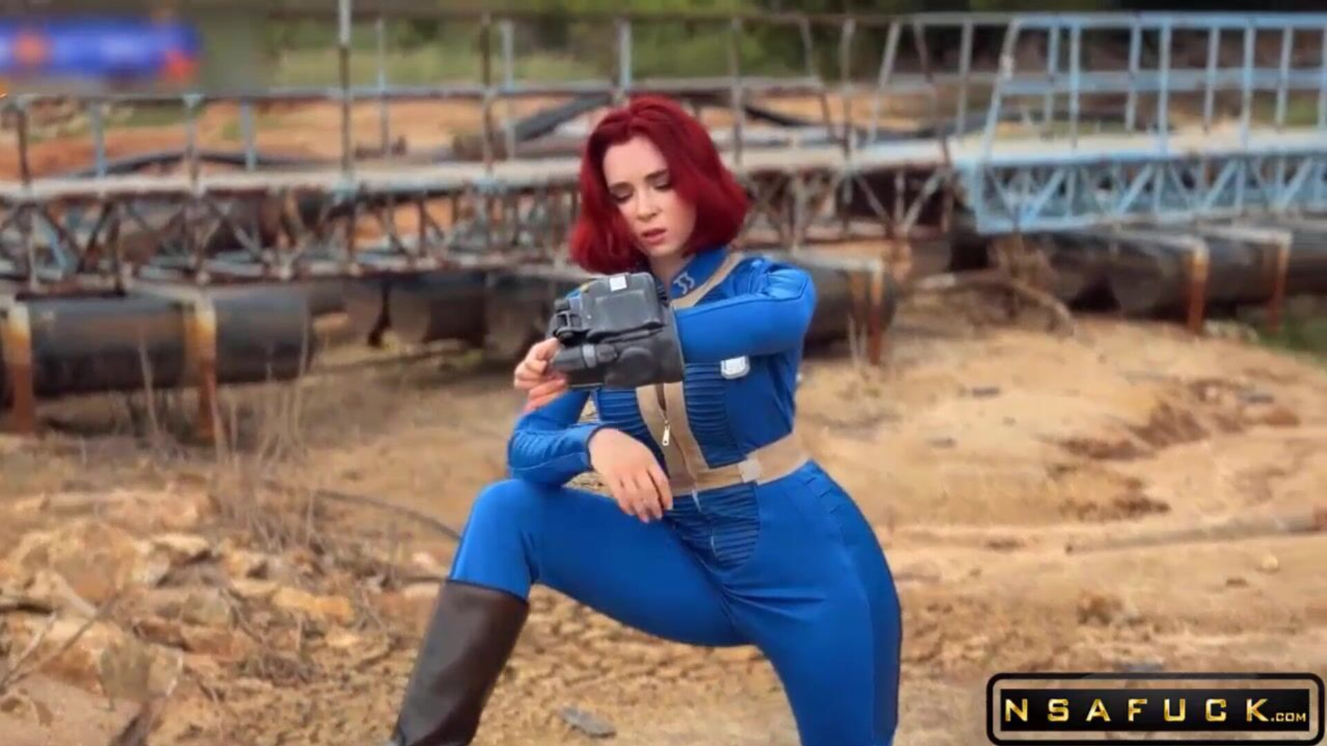 Redhead in Fallout Cosplay Gets Hardcore Pounded - cosplay - fallout - redhead - costume - blowjob - hardcore - big ass - big tits - bdsm - cuffs