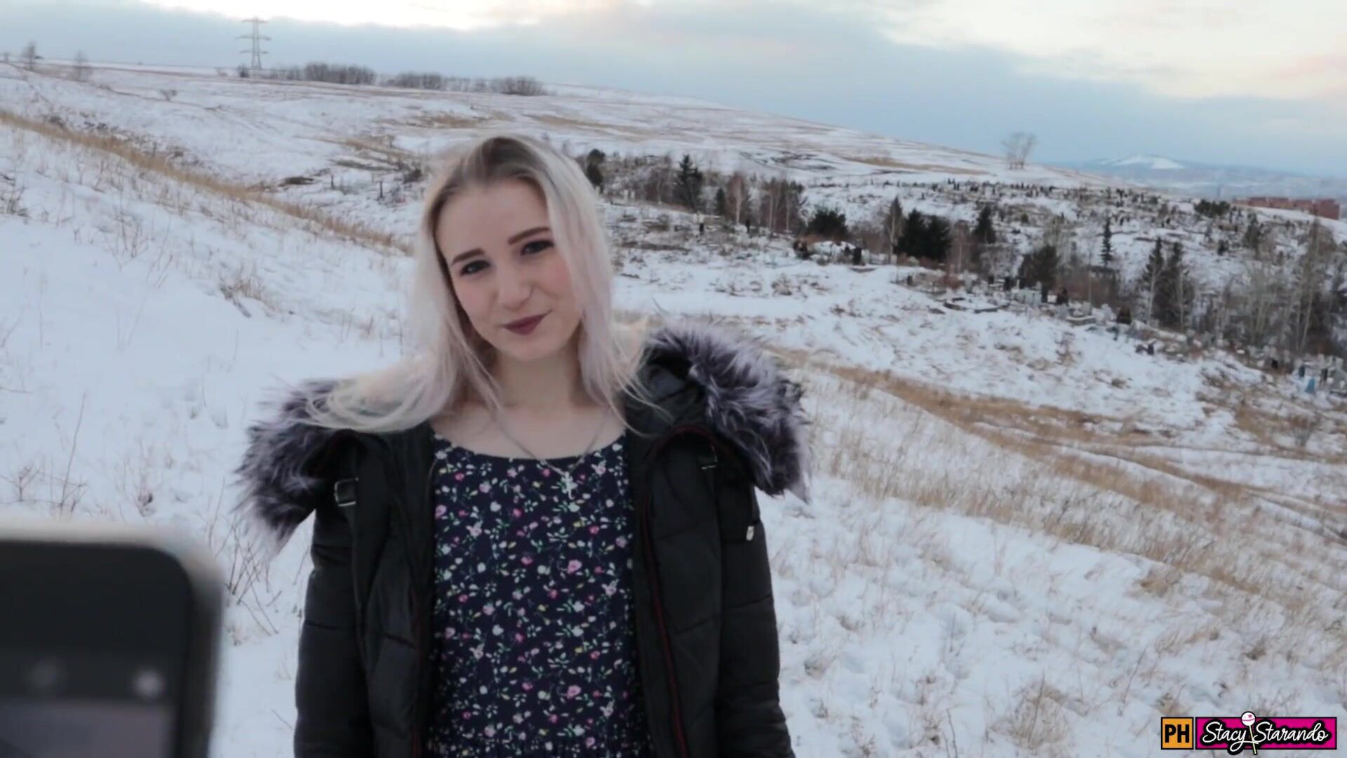 Stacy Starando Winter Blowjob And Sex With A Young Cute Girl In A Fur Coat Swallo - pov - hardcore - handjob