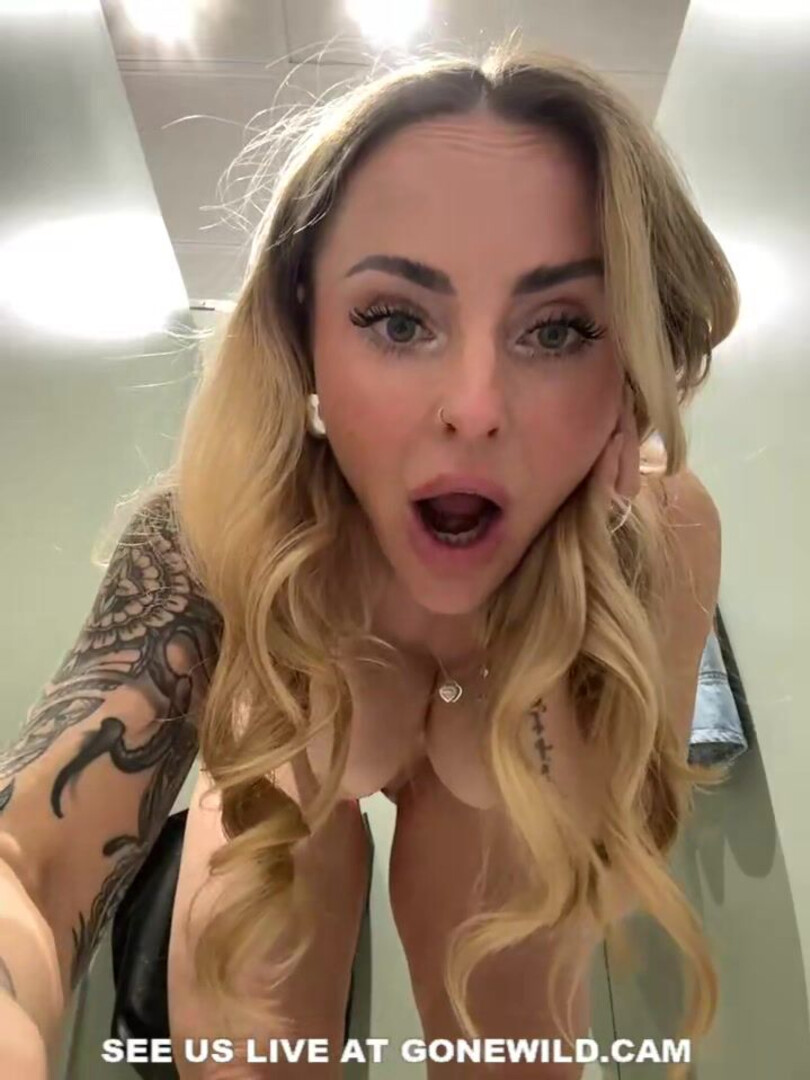 Tattooed Blonde Gets Naked and Teases in Locker Room - blonde - tattoo - nude - tease - locker room - big tits - toy - pussy - solo - flashing