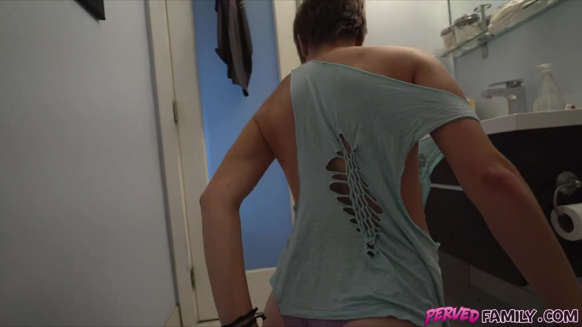 Your stepmom is finally sleeping, let's go! - stepsister - stepbrother - pov - petite - small tits - pierced nipples - natural tits - blowjob - handjob - blonde