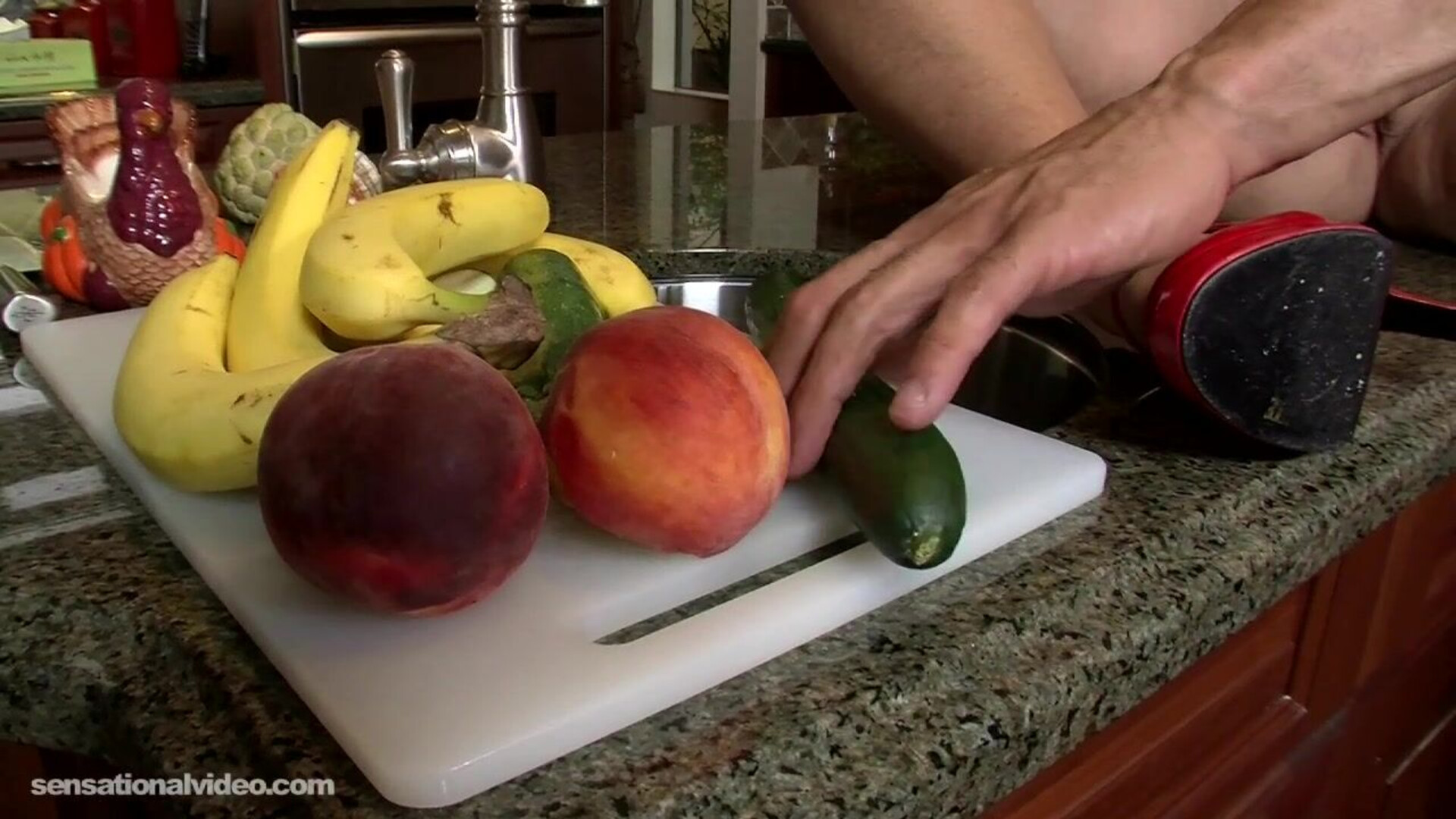 BBW Zucchini Sex - milf - mature - bbw - ssbbw - red head - big tits - big ass - blowjob - kitchen sex - doggy glasses