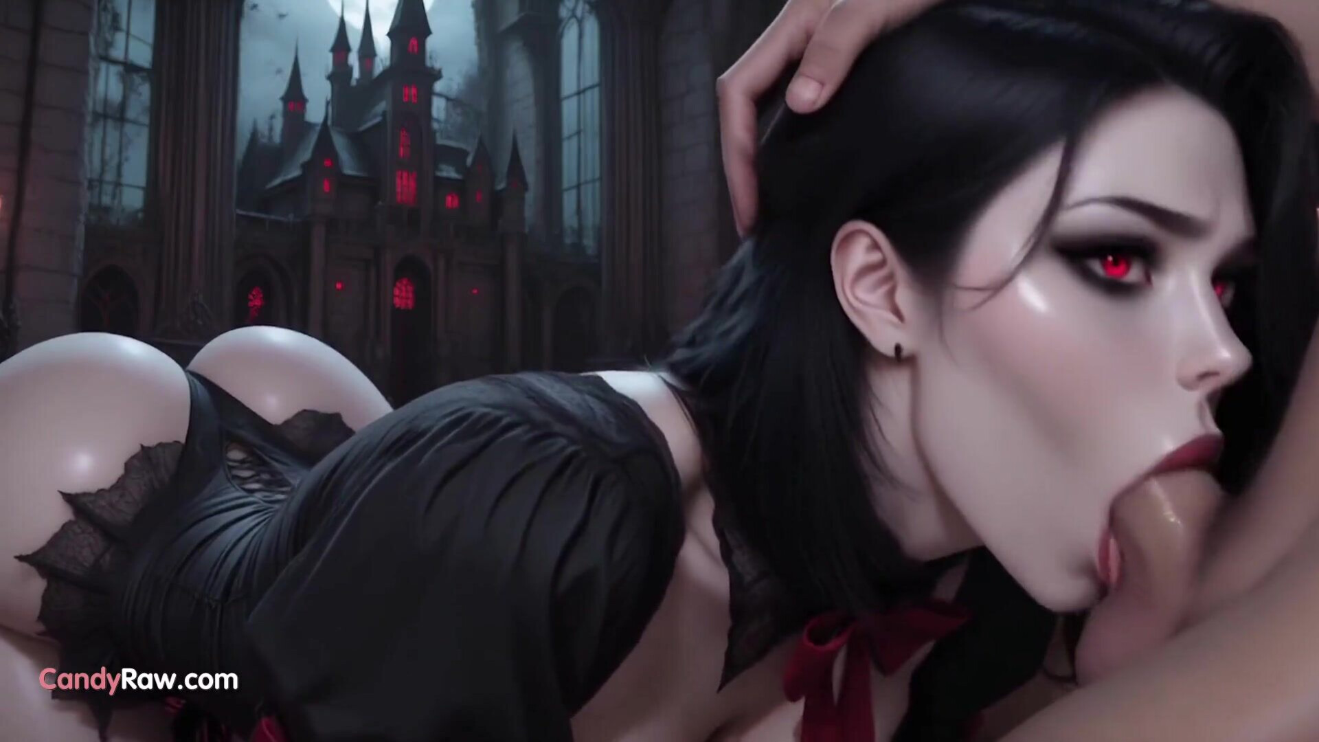 Busty Gothic Beauty in Intense Hardcore Castle Sex - gothic - vampire - busty - big boobs - big ass - lingerie - dildo - blowjob - pussy fuck - creampie