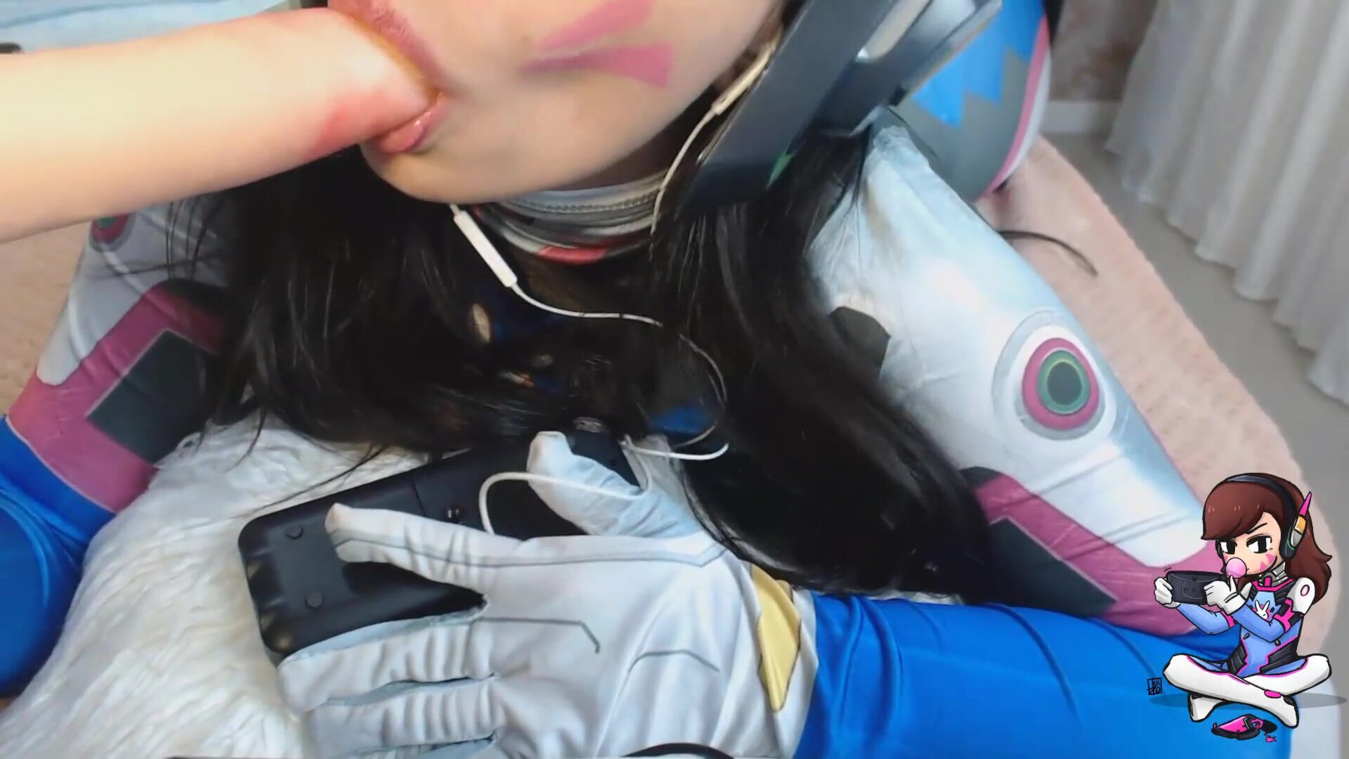 Emanuelly Raquel Asmr Cosplay Dva Overwatch Blowjob So Hot - big ass - big tits - masturbation