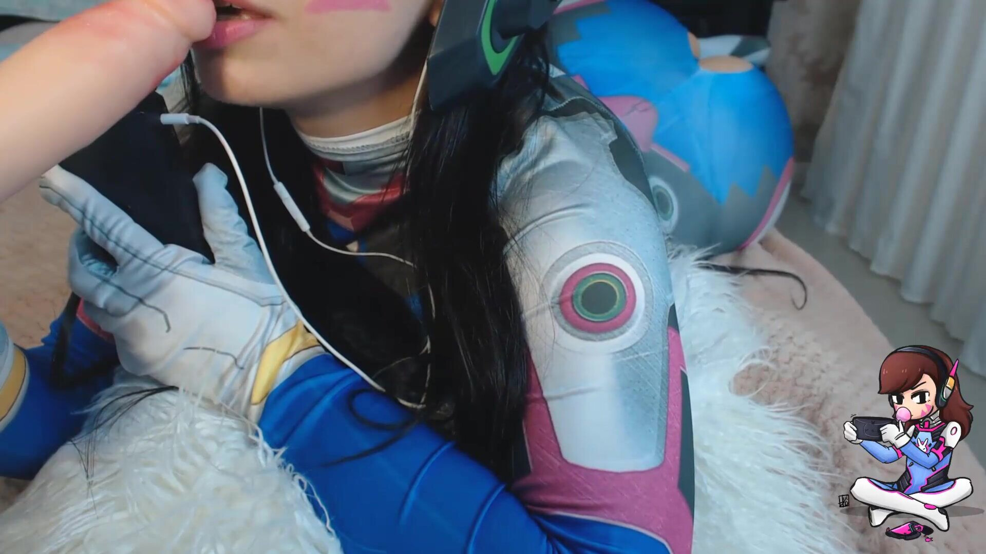 Emanuelly Raquel Asmr Cosplay Dva Overwatch Blowjob So Hot - big ass - big tits - masturbation