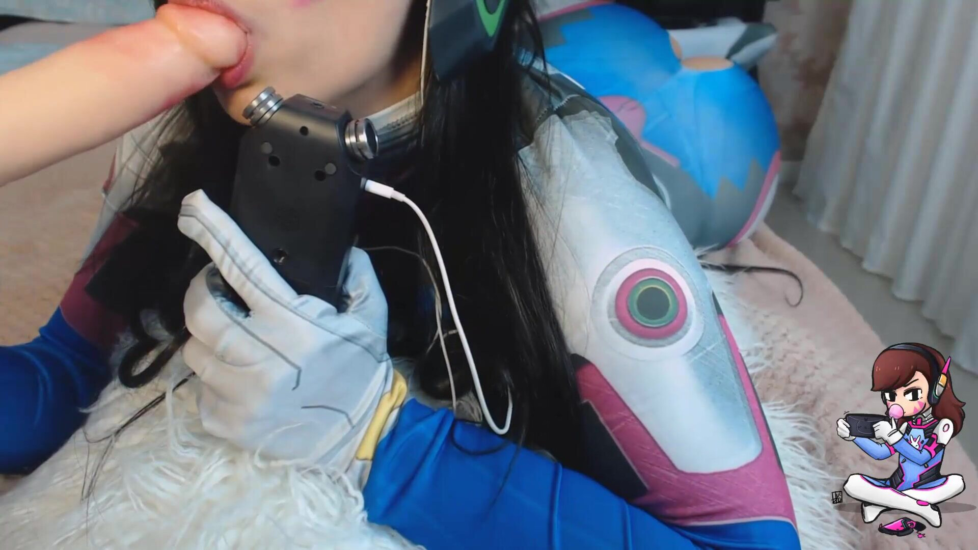 Emanuelly Raquel Asmr Cosplay Dva Overwatch Blowjob So Hot - big ass - big tits - masturbation