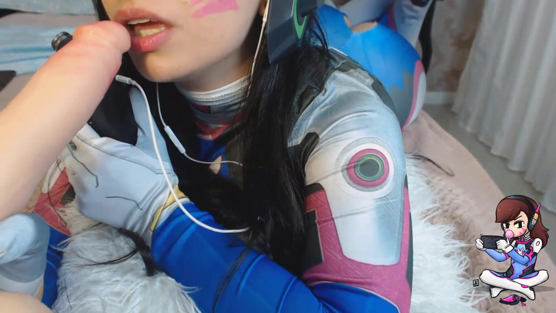 Emanuelly Raquel Asmr Cosplay Dva Overwatch Blowjob So Hot - big ass - big tits - masturbation