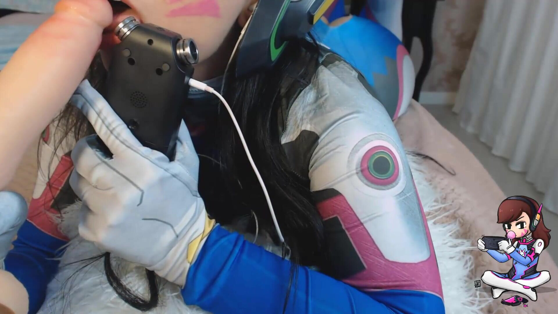 Emanuelly Raquel Asmr Cosplay Dva Overwatch Blowjob So Hot - big ass - big tits - masturbation