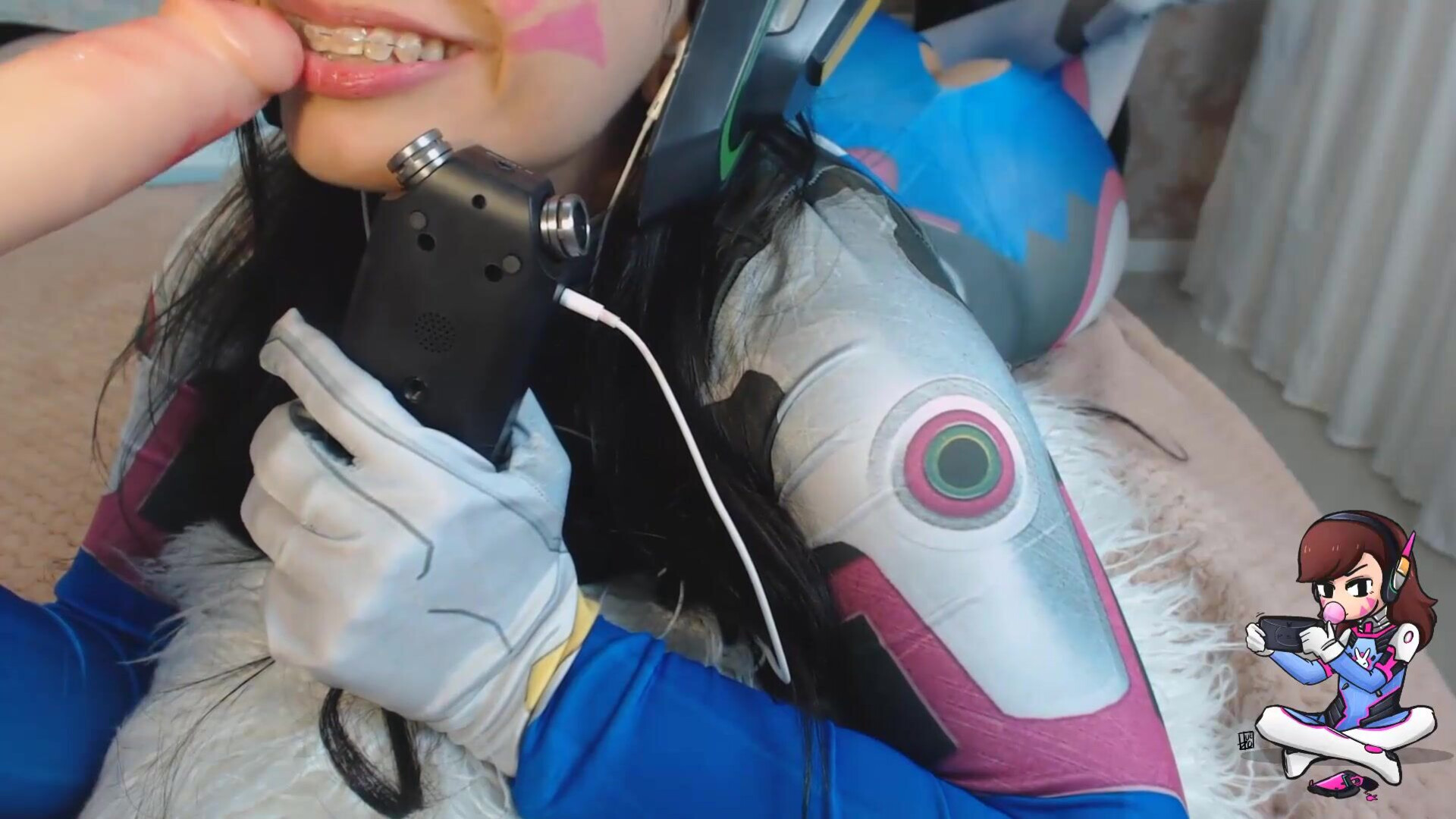 Emanuelly Raquel Asmr Cosplay Dva Overwatch Blowjob So Hot - big ass - big tits - masturbation