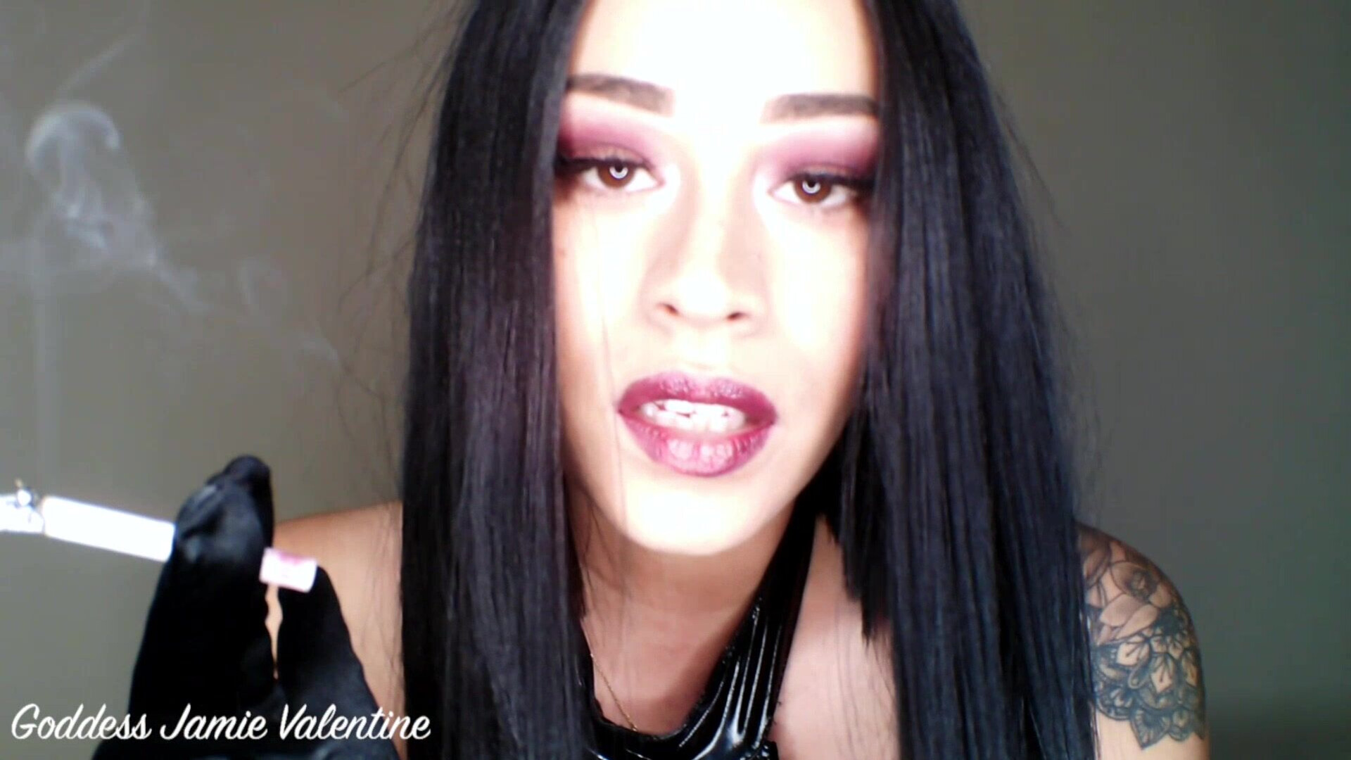 Jamie Valentine Smoking Addiction Reinforcement - big ass - big tits - masturbation