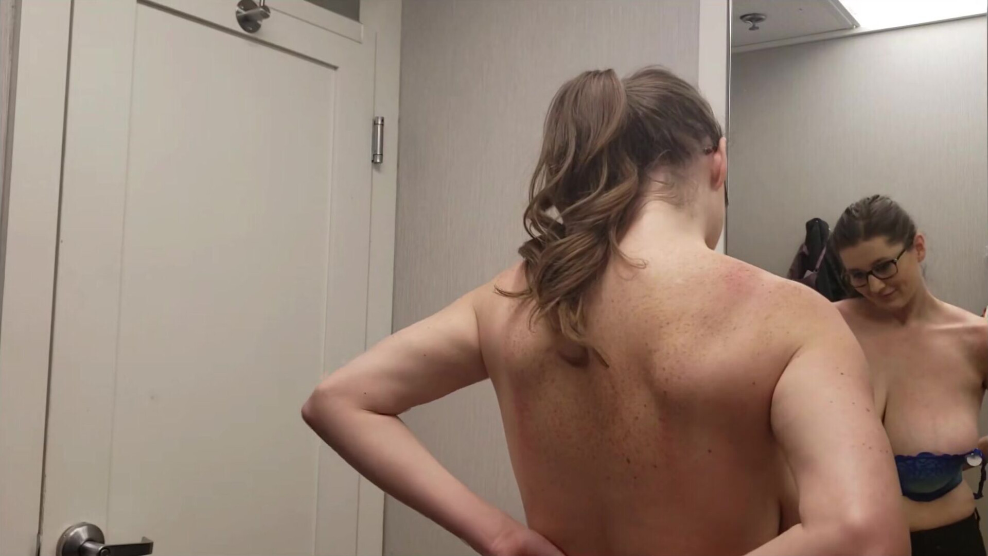 KCupQueen Trying on Bras with Mommy in Public - big tits - softcore - amateur