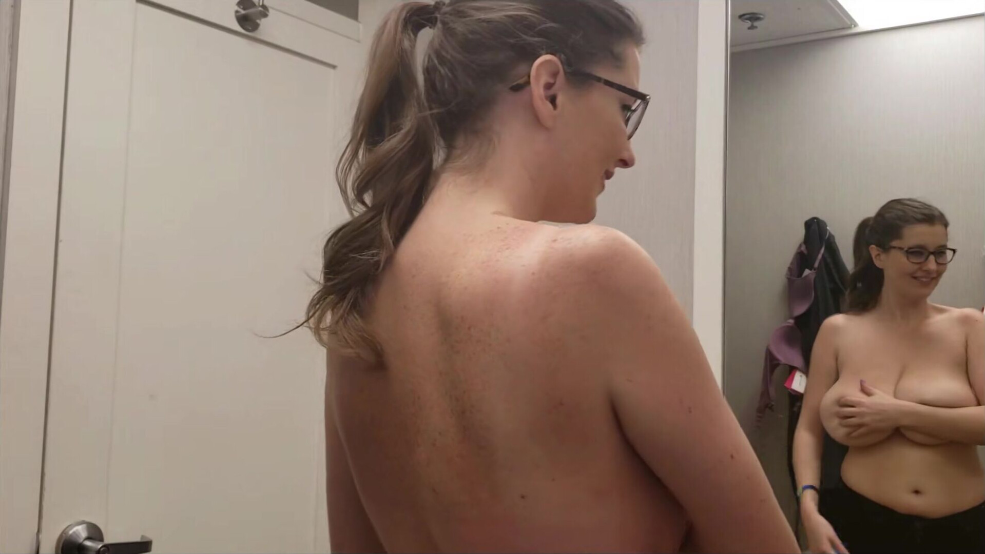 KCupQueen Trying on Bras with Mommy in Public - big tits - softcore - amateur