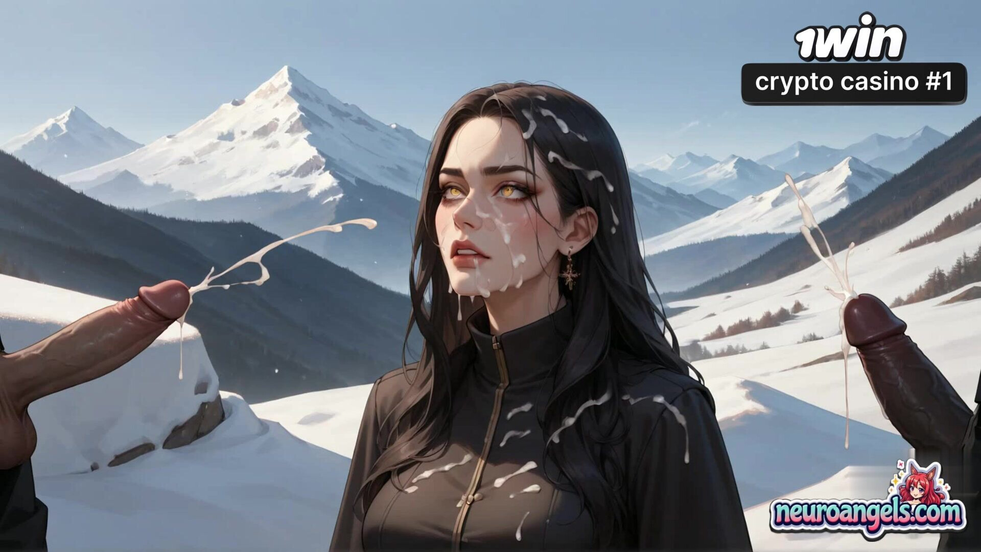 Mountain Soldiers' Winter Creamy Surrender - snowy - romantic - hardcore - forced - ai generated - mountain - kneeling - sex - orgy - military