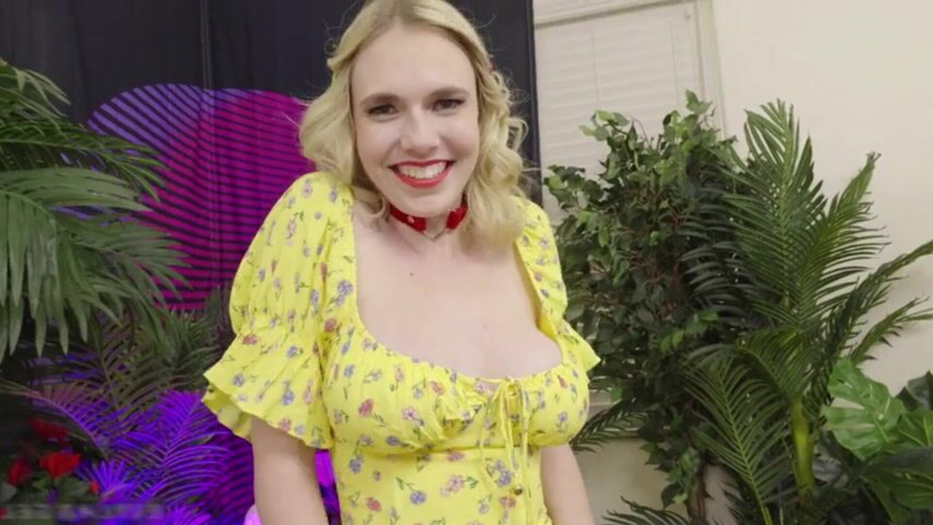 Rebel Ryder yellow dress hottie - deepthroat - cocksucking - big tits - blonde - bimbo - assfuck - rough