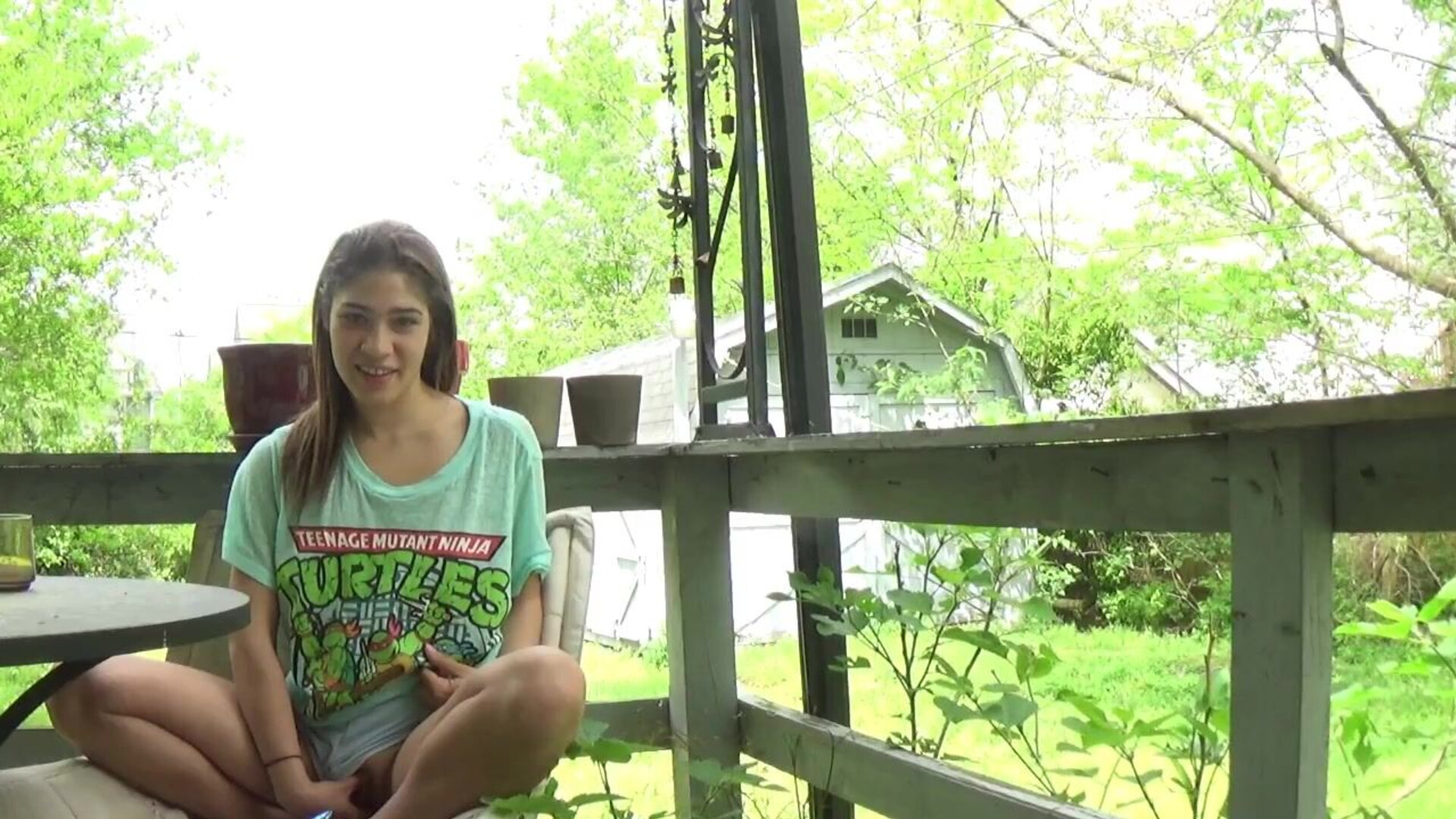 Sasha V Letting The Neighbors Watch - small tits - solo - amateur